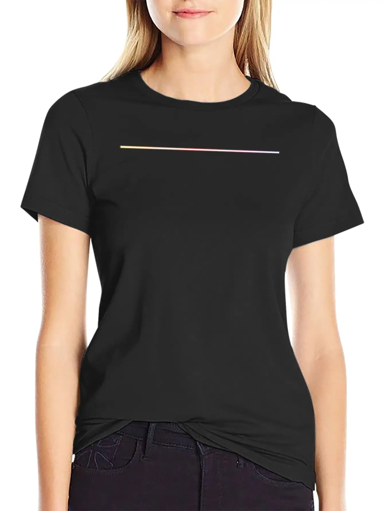 Gradient Line Basic Graphic T-Shirt ¨C Daily Comfort In Soft Cotton