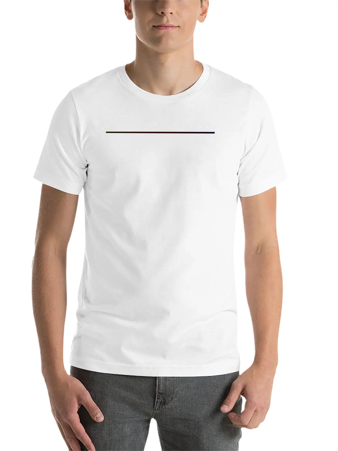 Gradient Line Basic Graphic T-Shirt ¨C Daily Comfort In Soft Cotton