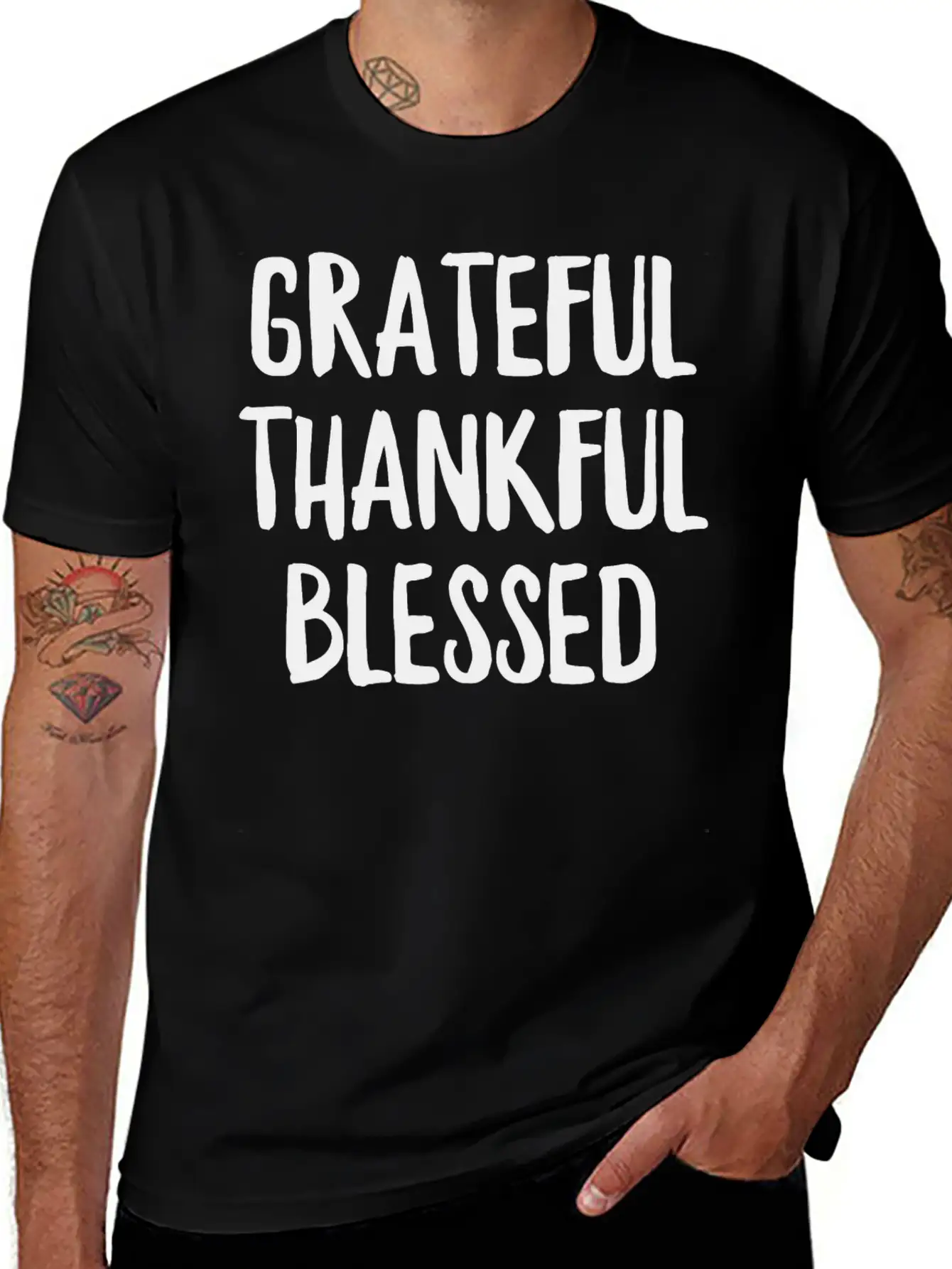 Grateful Thankful Blessed Unisex Casual T-Shirt ¨C Clean Design For Daily Comfort