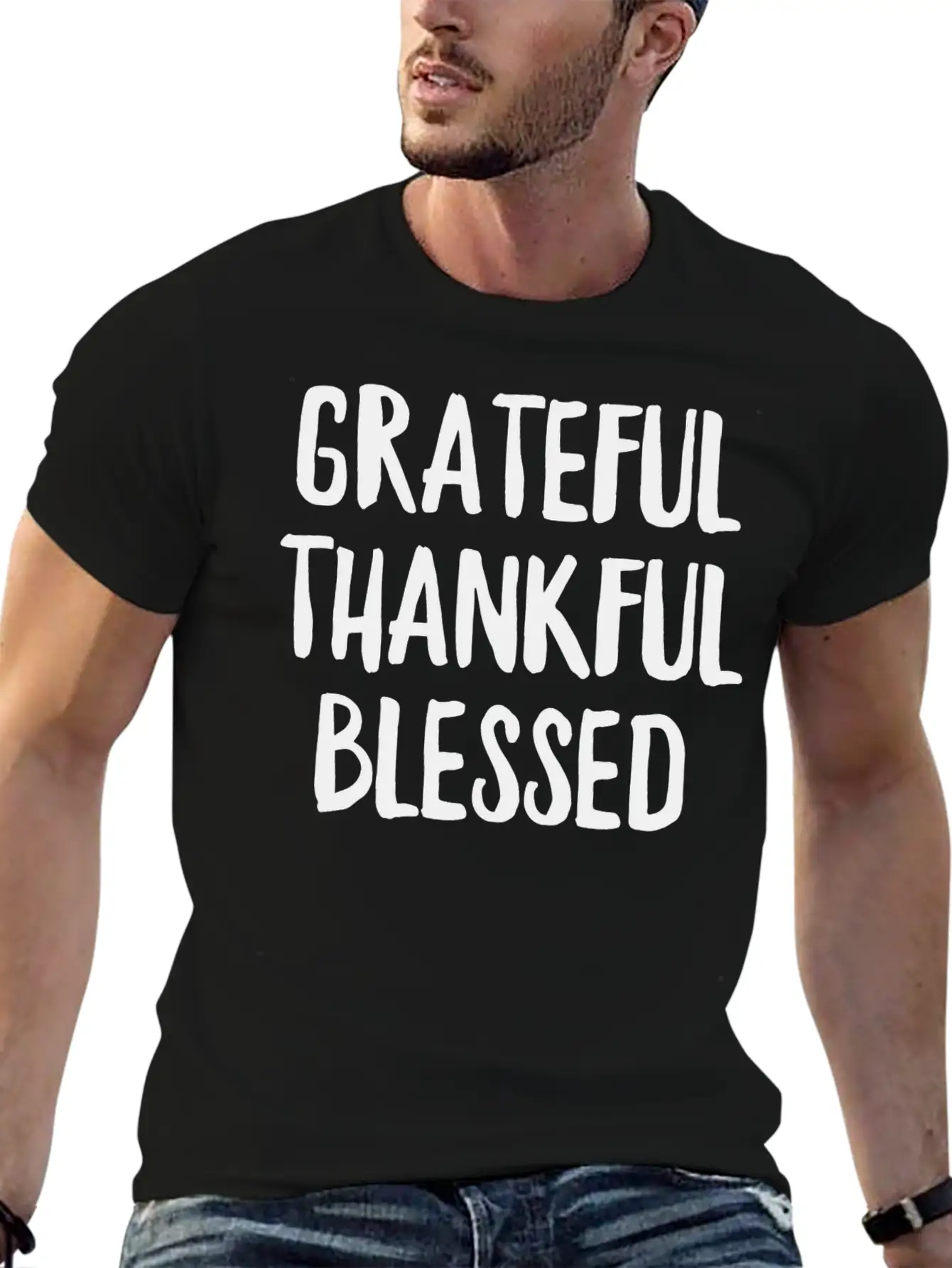 Grateful Thankful Blessed Unisex Casual T-Shirt ¨C Clean Design For Daily Comfort