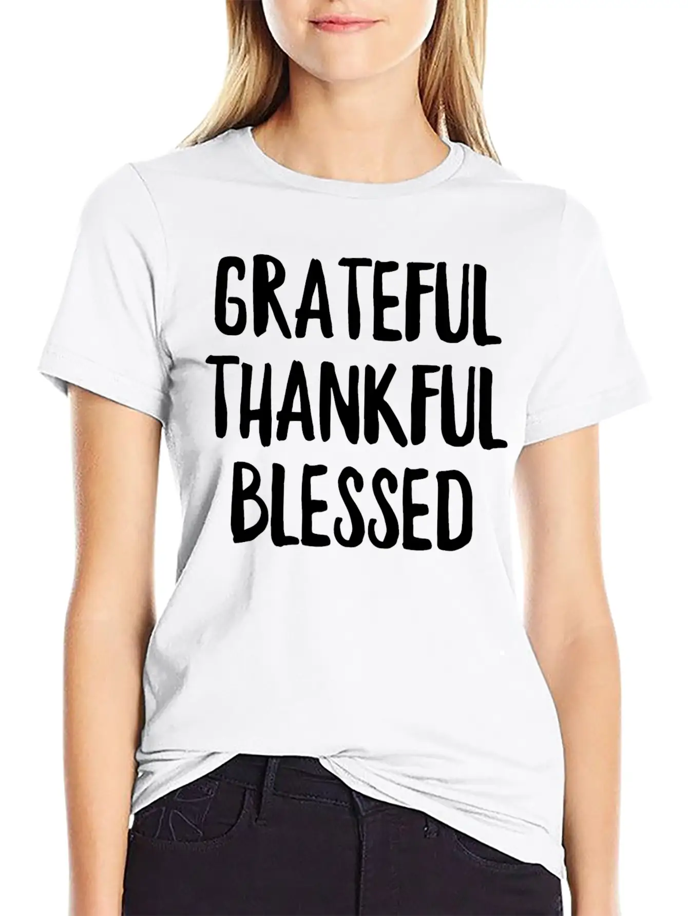 Grateful Thankful Blessed Unisex Casual T-Shirt ¨C Clean Design For Daily Comfort