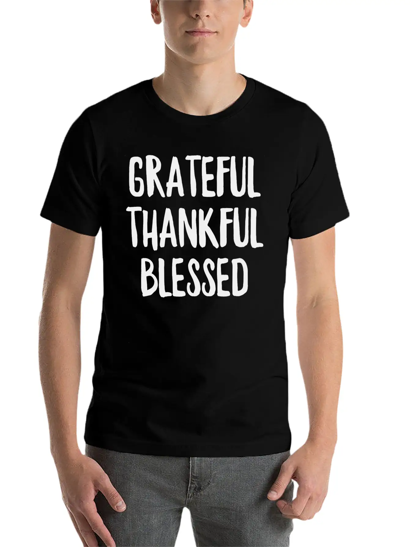 Grateful Thankful Blessed Unisex Casual T-Shirt ¨C Clean Design For Daily Comfort