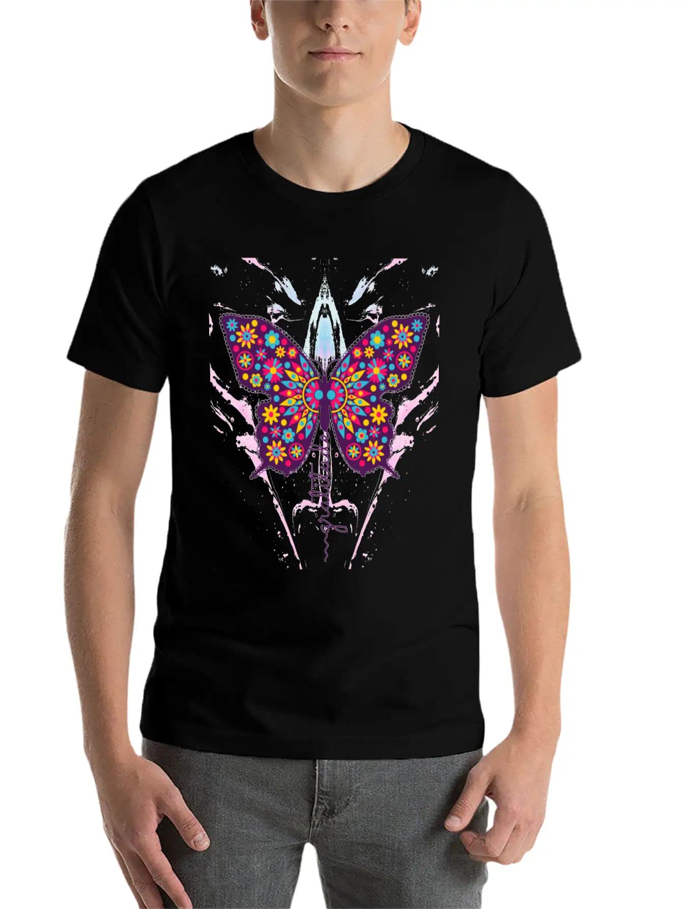 Gratitude Butterfly T Shirt Basic Graphic T-Shirt ¨C Daily Comfort In Soft Cotton