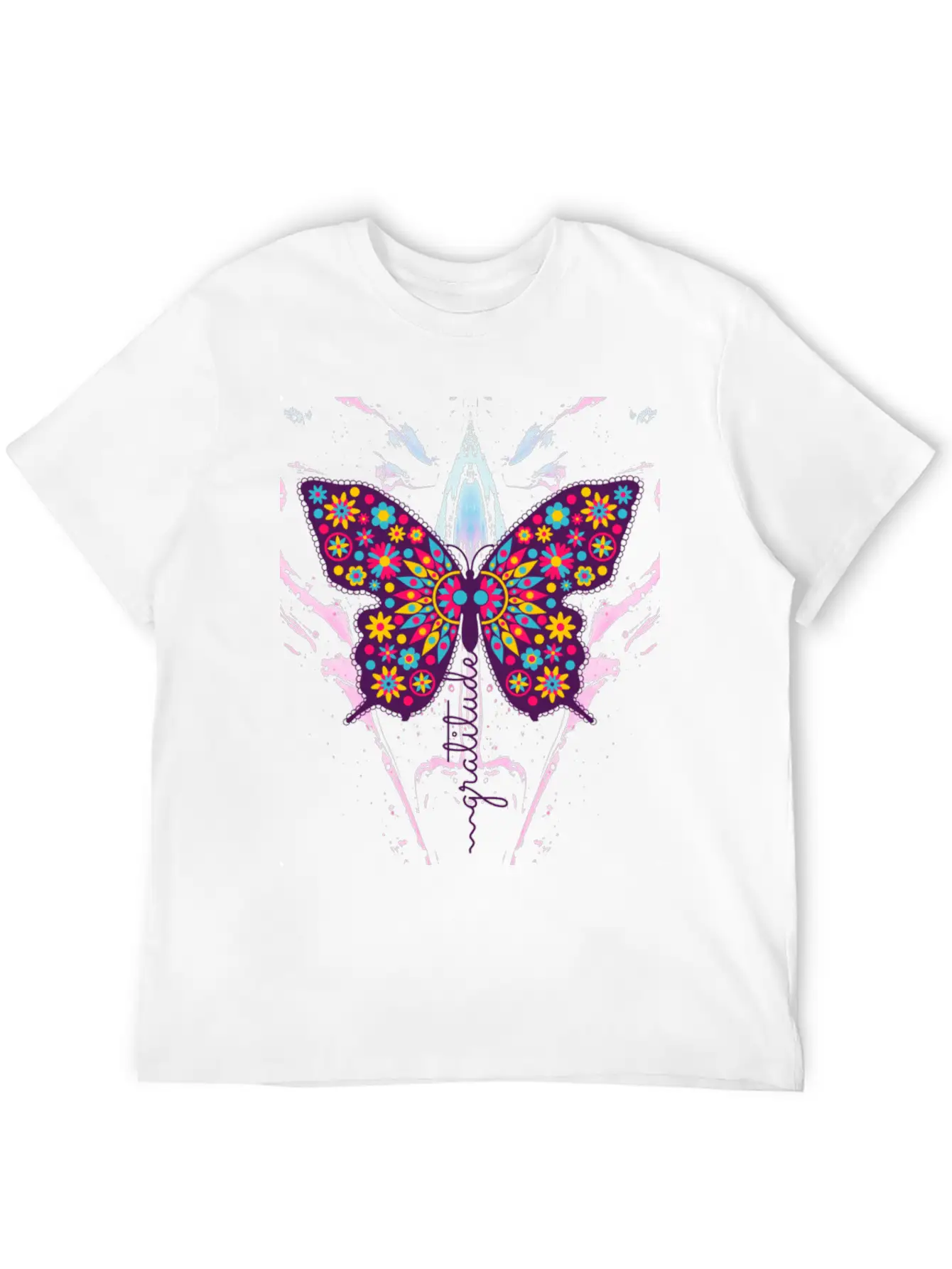 Gratitude Butterfly T Shirt Basic Graphic T-Shirt ¨C Daily Comfort In Soft Cotton