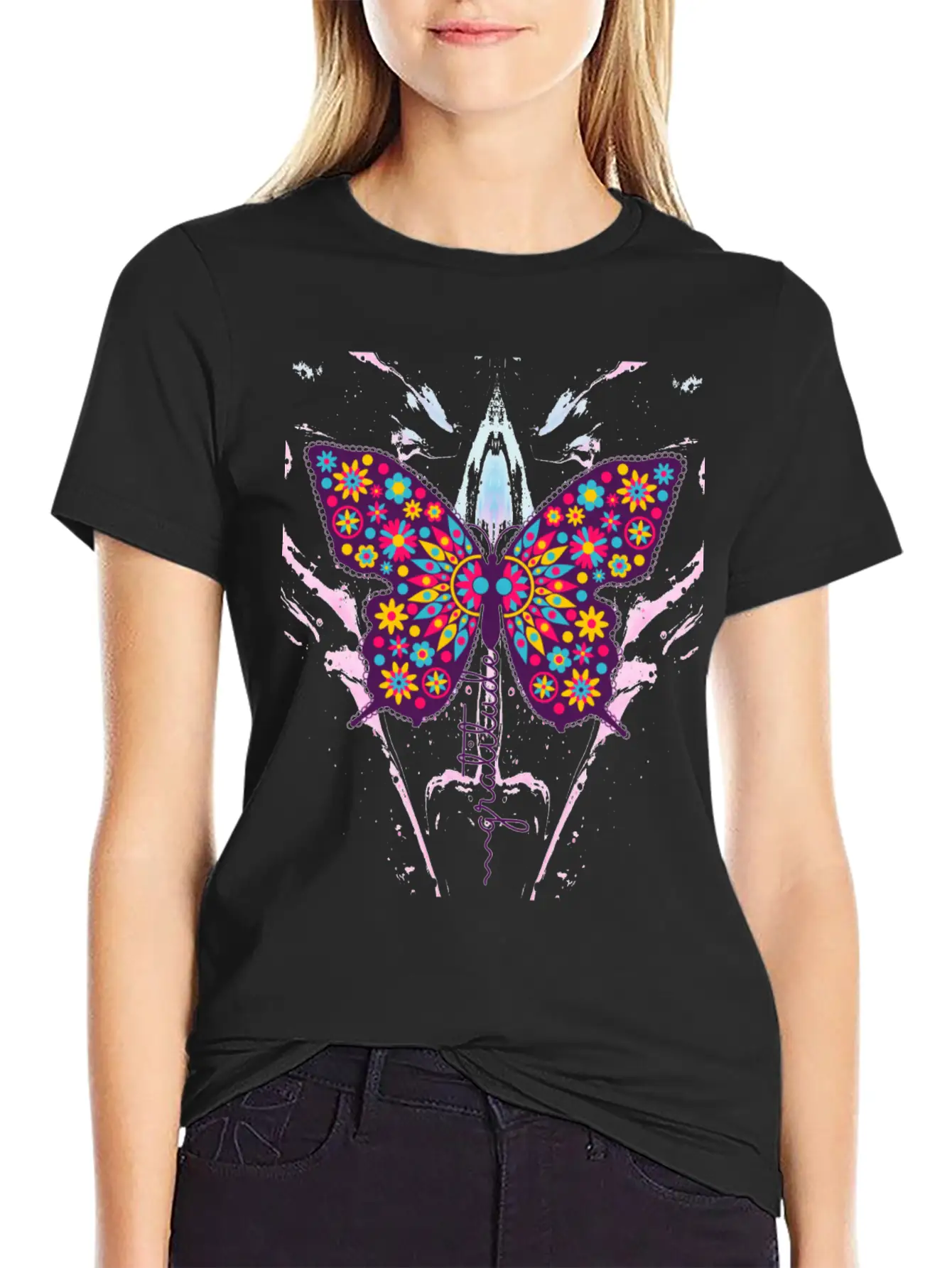 Gratitude Butterfly T Shirt Basic Graphic T-Shirt ¨C Daily Comfort In Soft Cotton