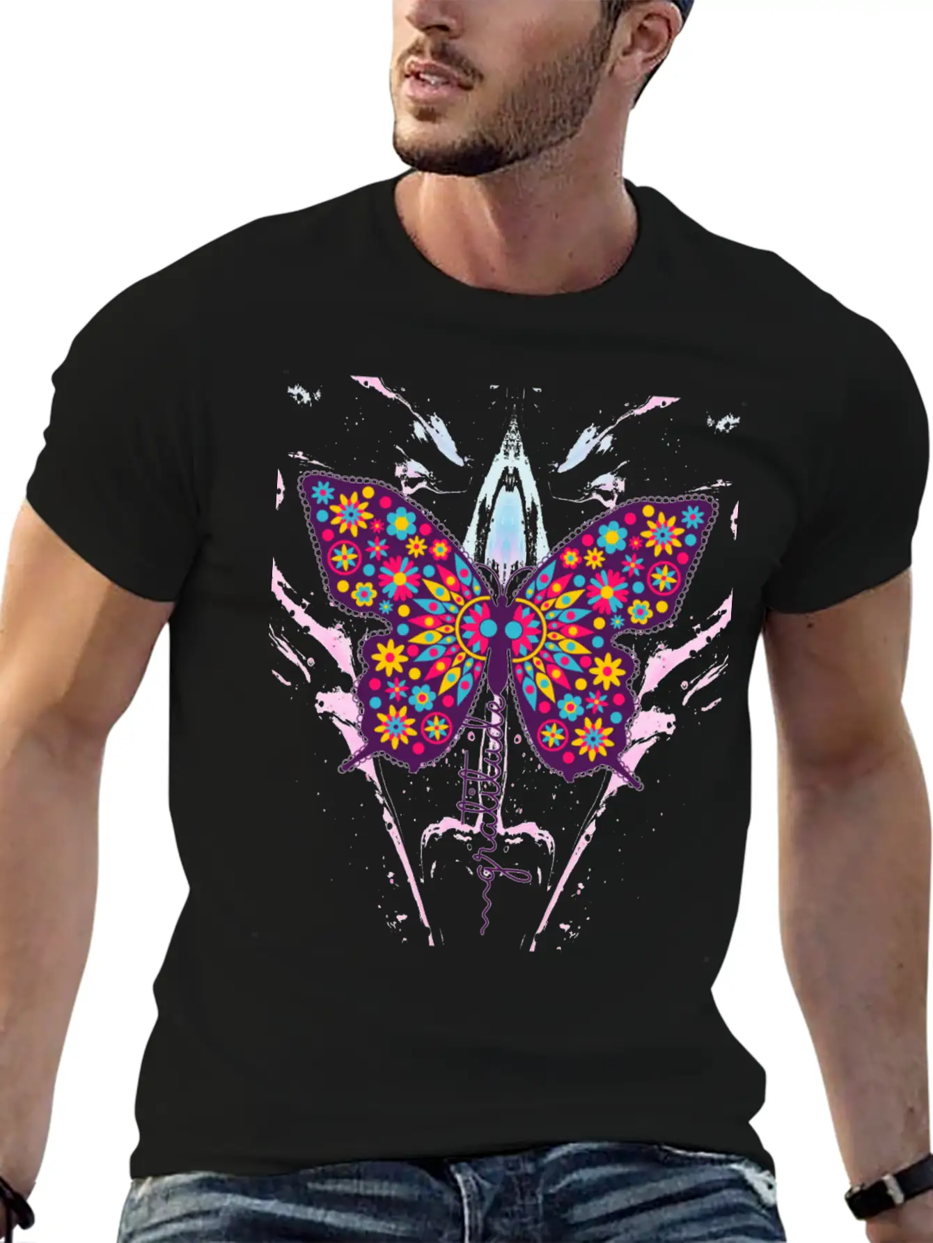 Gratitude Butterfly T Shirt Basic Graphic T-Shirt ¨C Daily Comfort In Soft Cotton