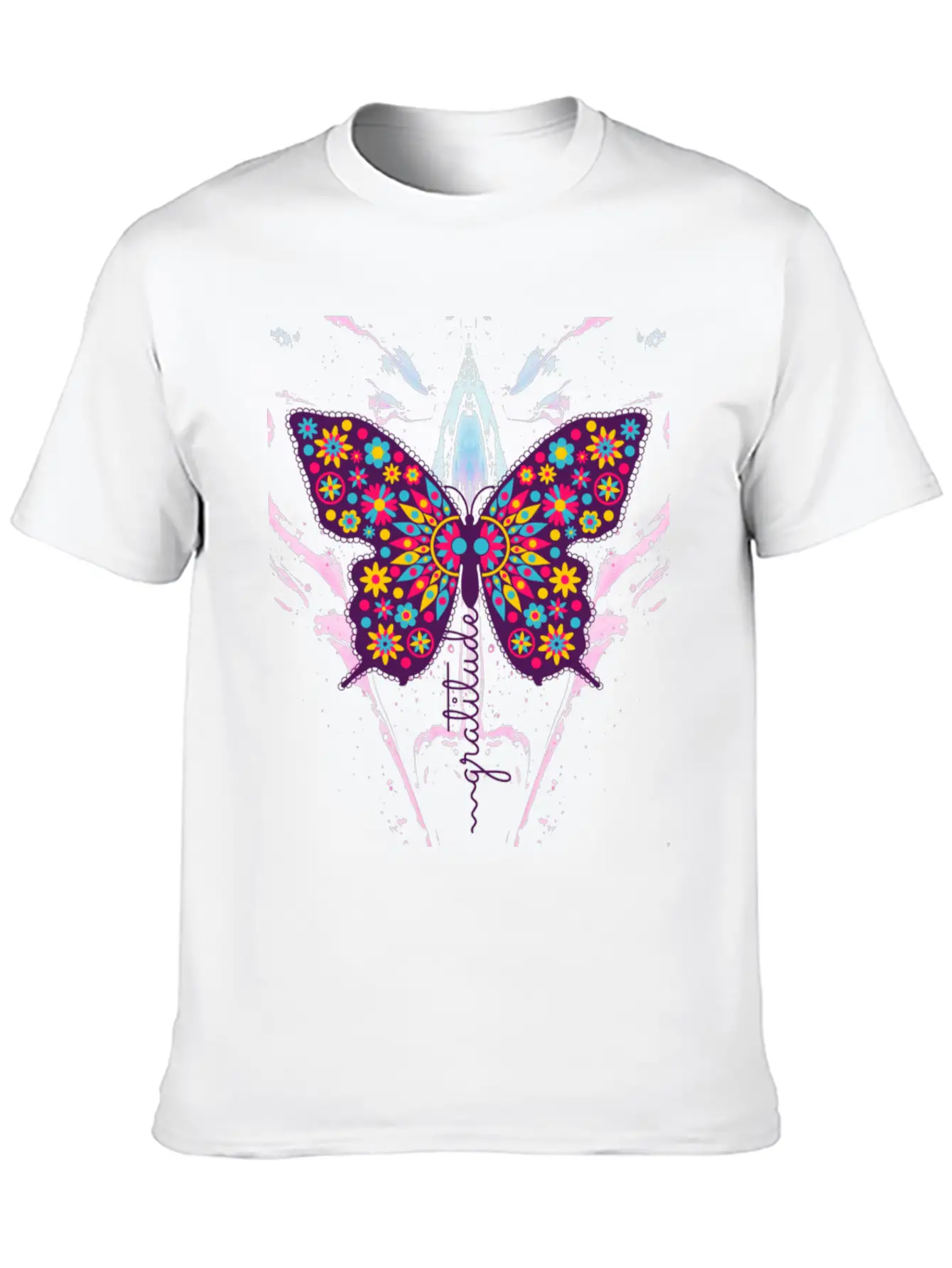 Gratitude Butterfly T Shirt Basic Graphic T-Shirt ¨C Daily Comfort In Soft Cotton