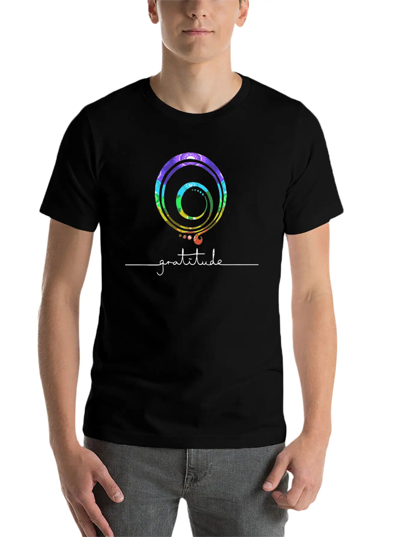 Gratitude Chakra Gratitude Inspirational Basic Graphic T-Shirt ¨C Daily Comfort In Soft Cotton