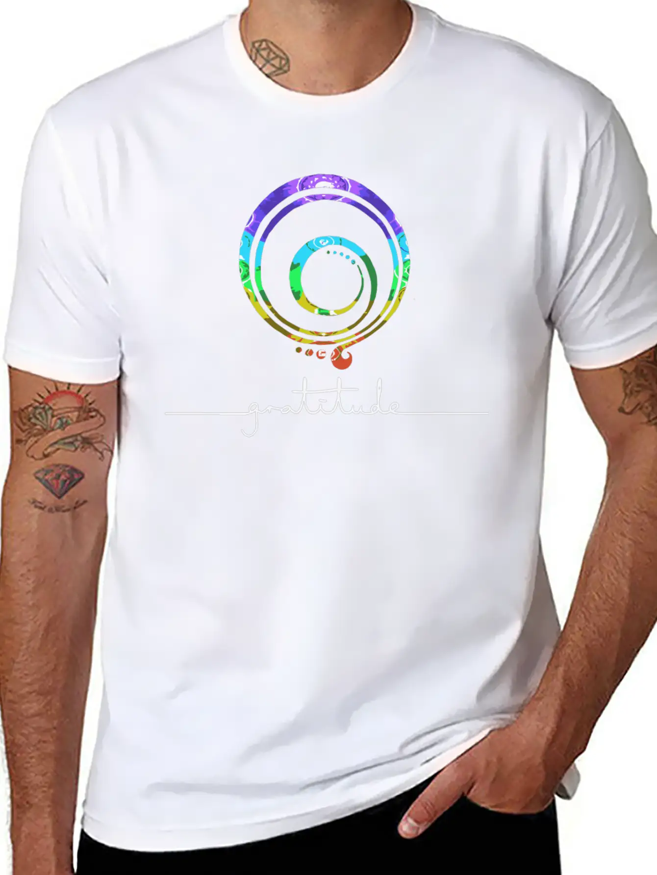 Gratitude Chakra Gratitude Inspirational Basic Graphic T-Shirt ¨C Daily Comfort In Soft Cotton