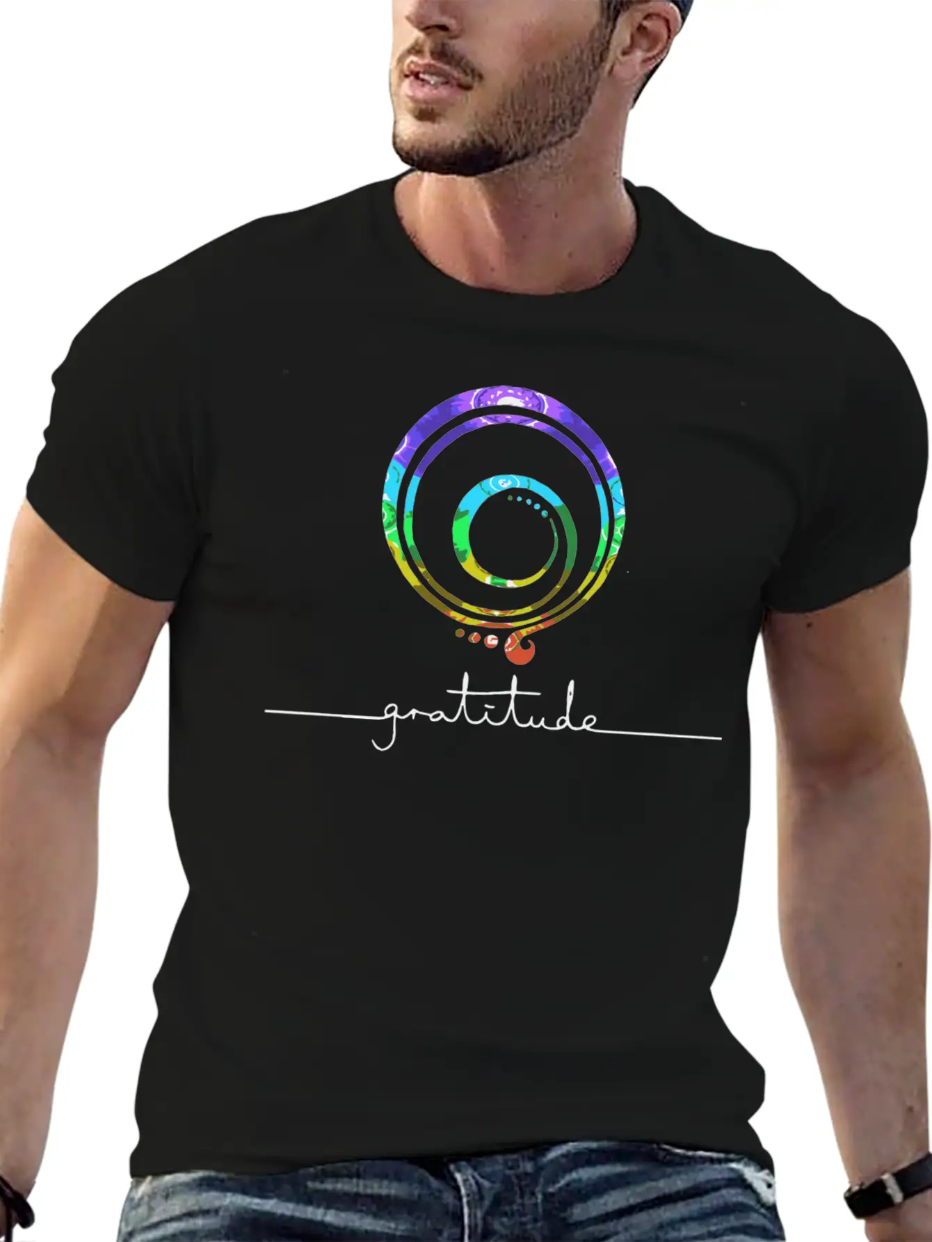 Gratitude Chakra Gratitude Inspirational Basic Graphic T-Shirt ¨C Daily Comfort In Soft Cotton