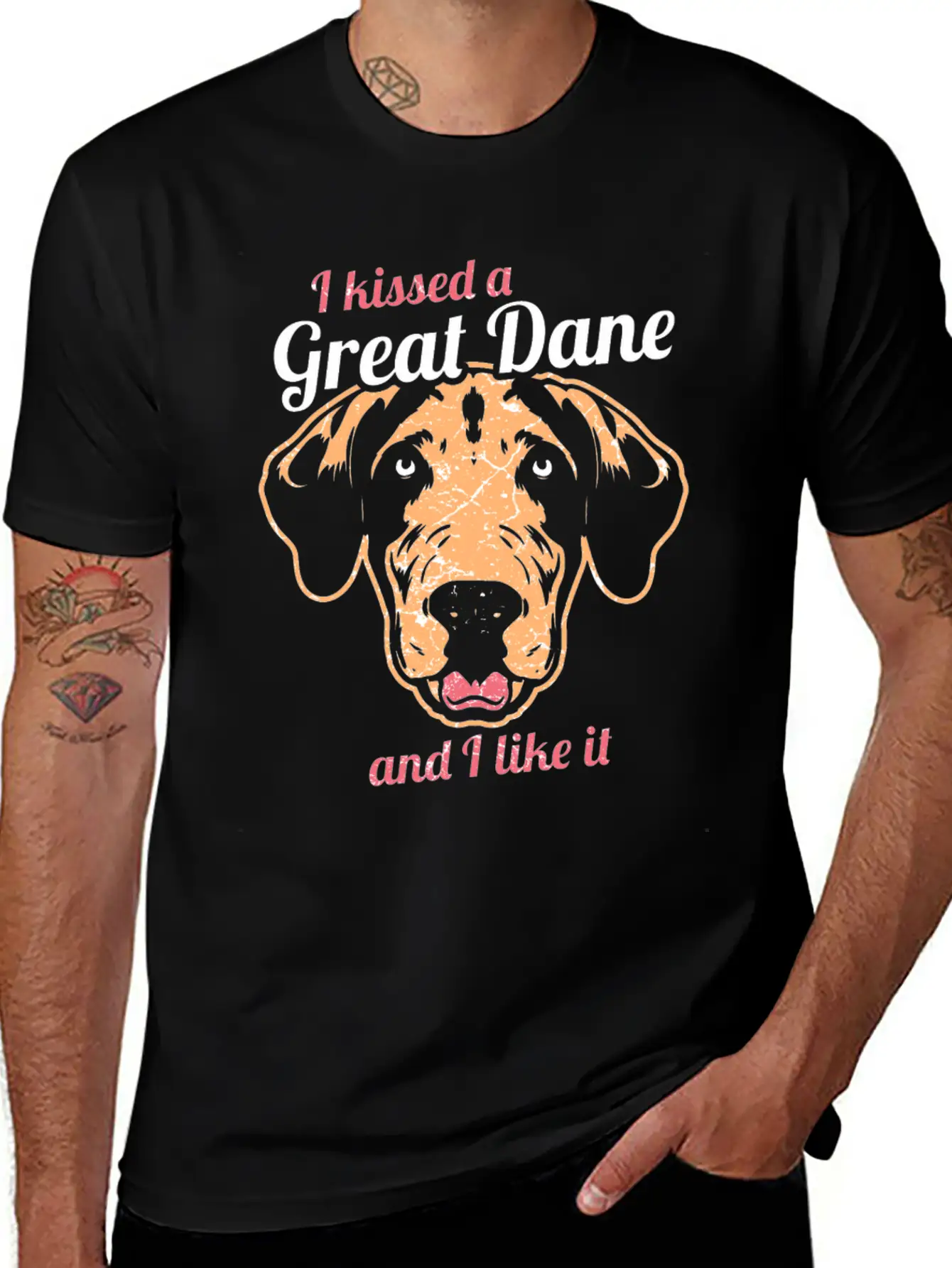 Great Dane Dog Lover Dogs Gift Unisex Casual T-Shirt ¨C Clean Design For Daily Comfort