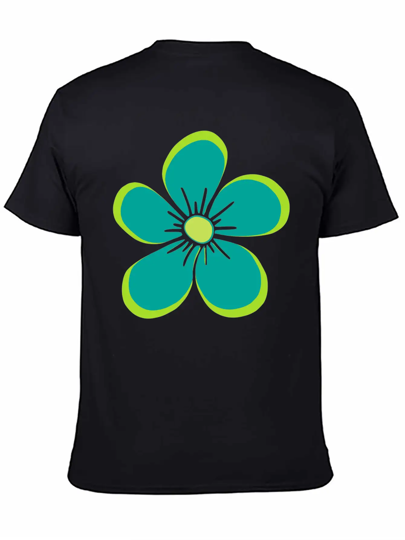 Green Blooming Flower, Flowery, Floral Pattern Essential Cotton Tee For Daily Outfits ¨C Unisex Style