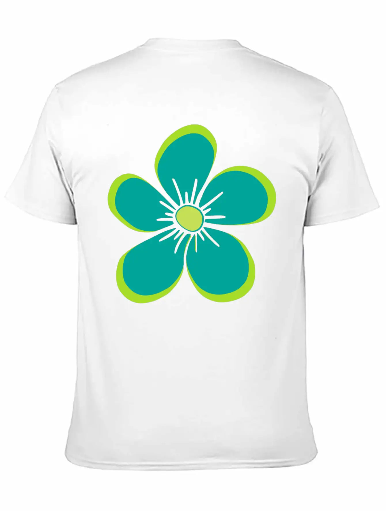 Green Blooming Flower, Flowery, Floral Pattern Essential Cotton Tee For Daily Outfits ¨C Unisex Style