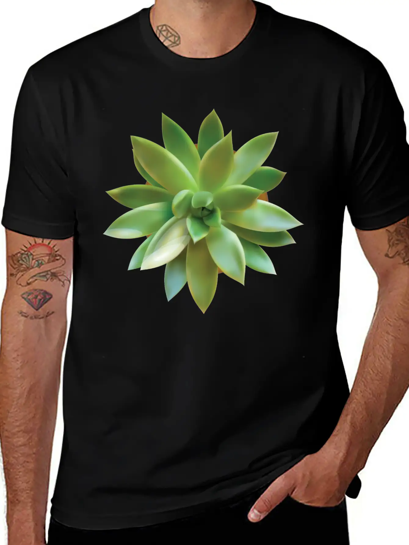 GREEN CACTUS Soft Cotton Short Sleeve Tee ¨C Unisex Wardrobe Staple