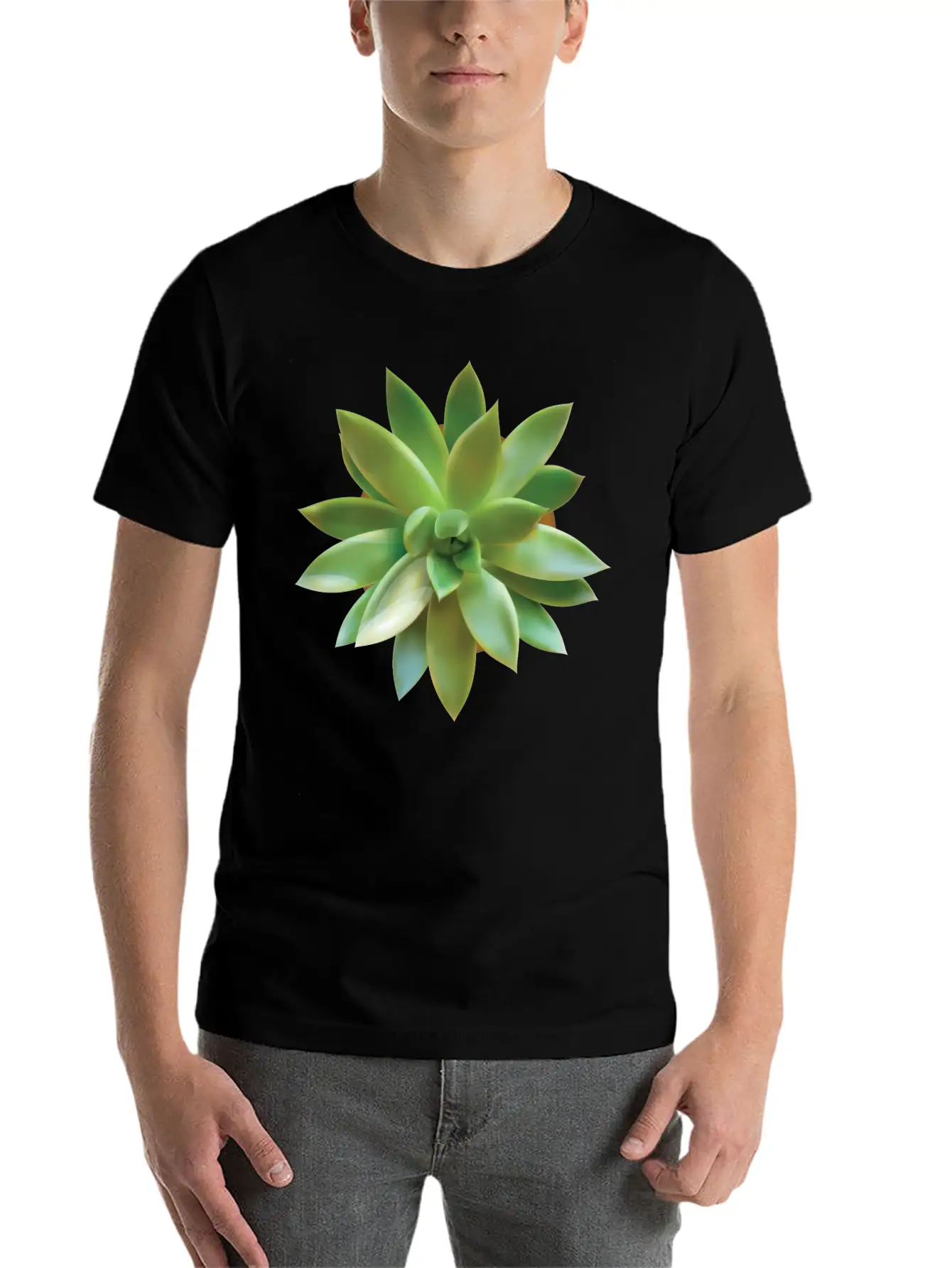 GREEN CACTUS Soft Cotton Short Sleeve Tee ¨C Unisex Wardrobe Staple