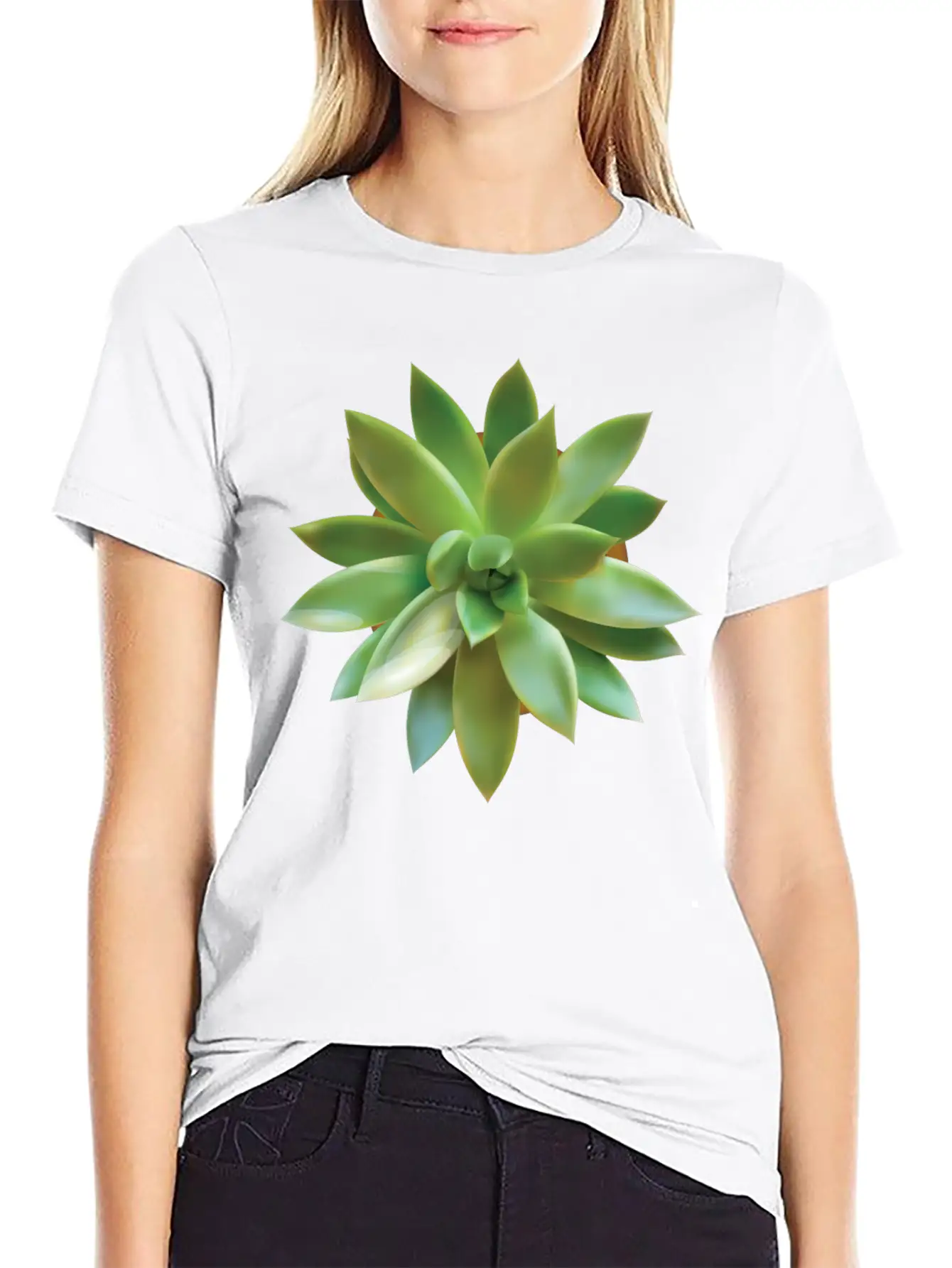 GREEN CACTUS Soft Cotton Short Sleeve Tee ¨C Unisex Wardrobe Staple