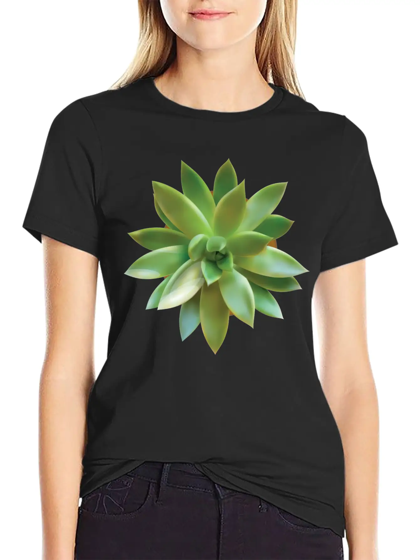 GREEN CACTUS Soft Cotton Short Sleeve Tee ¨C Unisex Wardrobe Staple