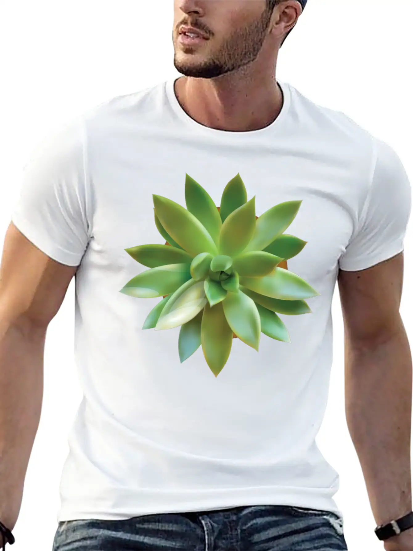 GREEN CACTUS Soft Cotton Short Sleeve Tee ¨C Unisex Wardrobe Staple