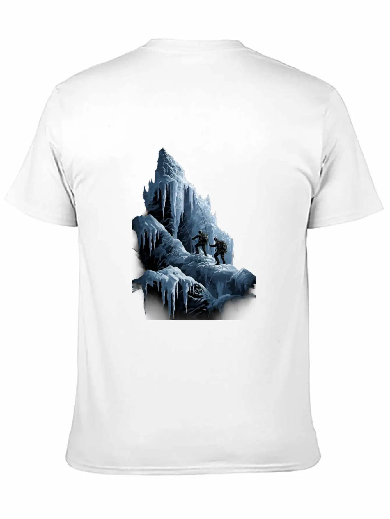 Ice Climbing Ice Climber Frozen Rock Snow Mountain Essential Cotton Tee For Daily Outfits ¨C Unisex Style