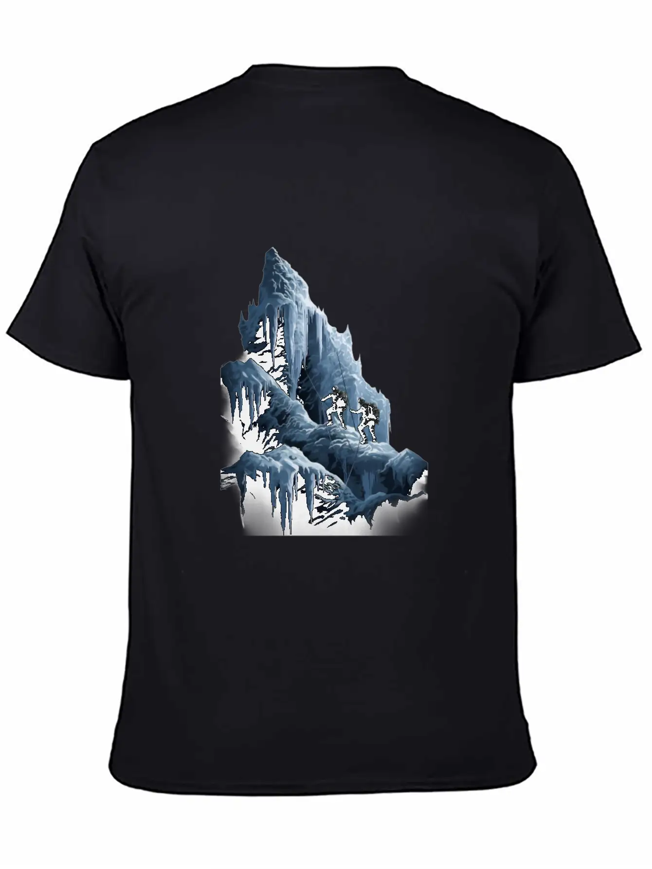 Ice Climbing Ice Climber Frozen Rock Snow Mountain Essential Cotton Tee For Daily Outfits ¨C Unisex Style