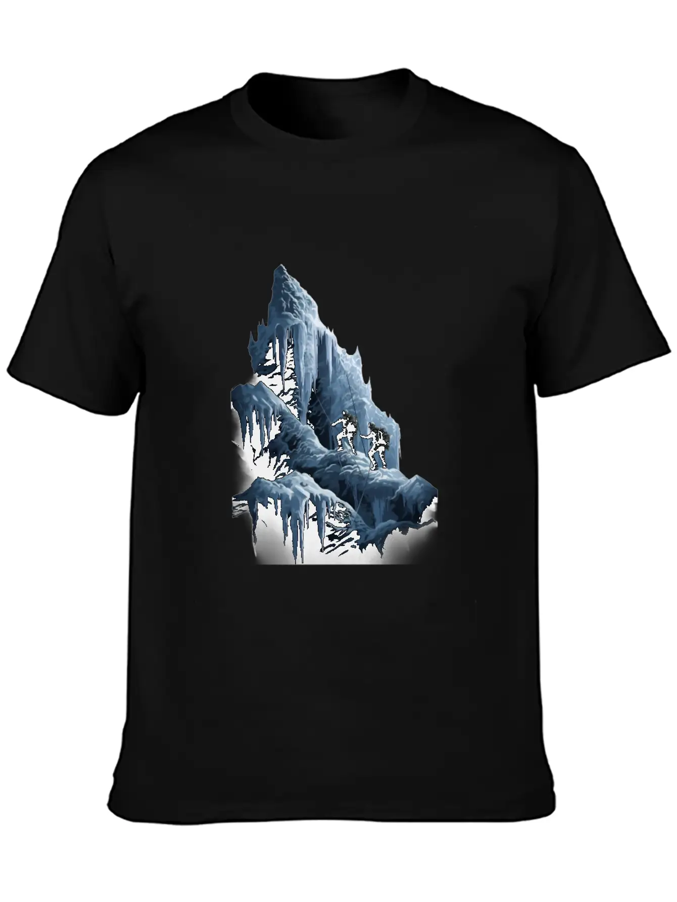 Ice Climbing Ice Climber Frozen Rock Snow Mountain Essential Cotton Tee For Daily Outfits ¨C Unisex Style