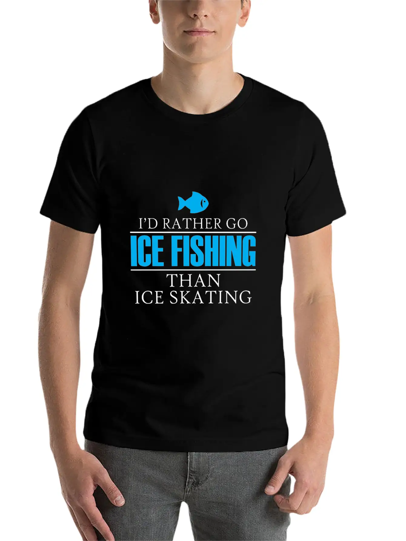 Ice Fishing Fish North Fishing Gift Essential Cotton Tee For Daily Outfits ¨C Unisex Style