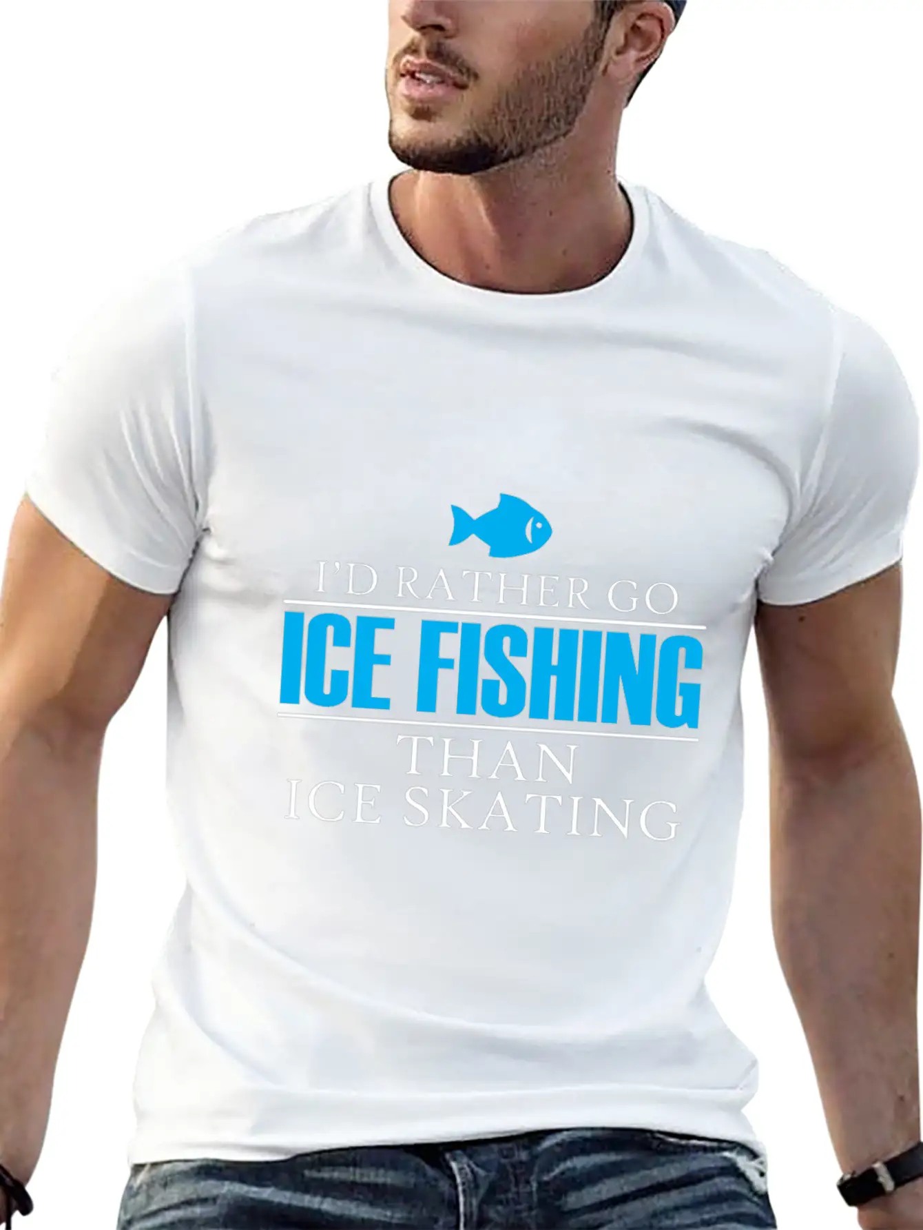 Ice Fishing Fish North Fishing Gift Essential Cotton Tee For Daily Outfits ¨C Unisex Style