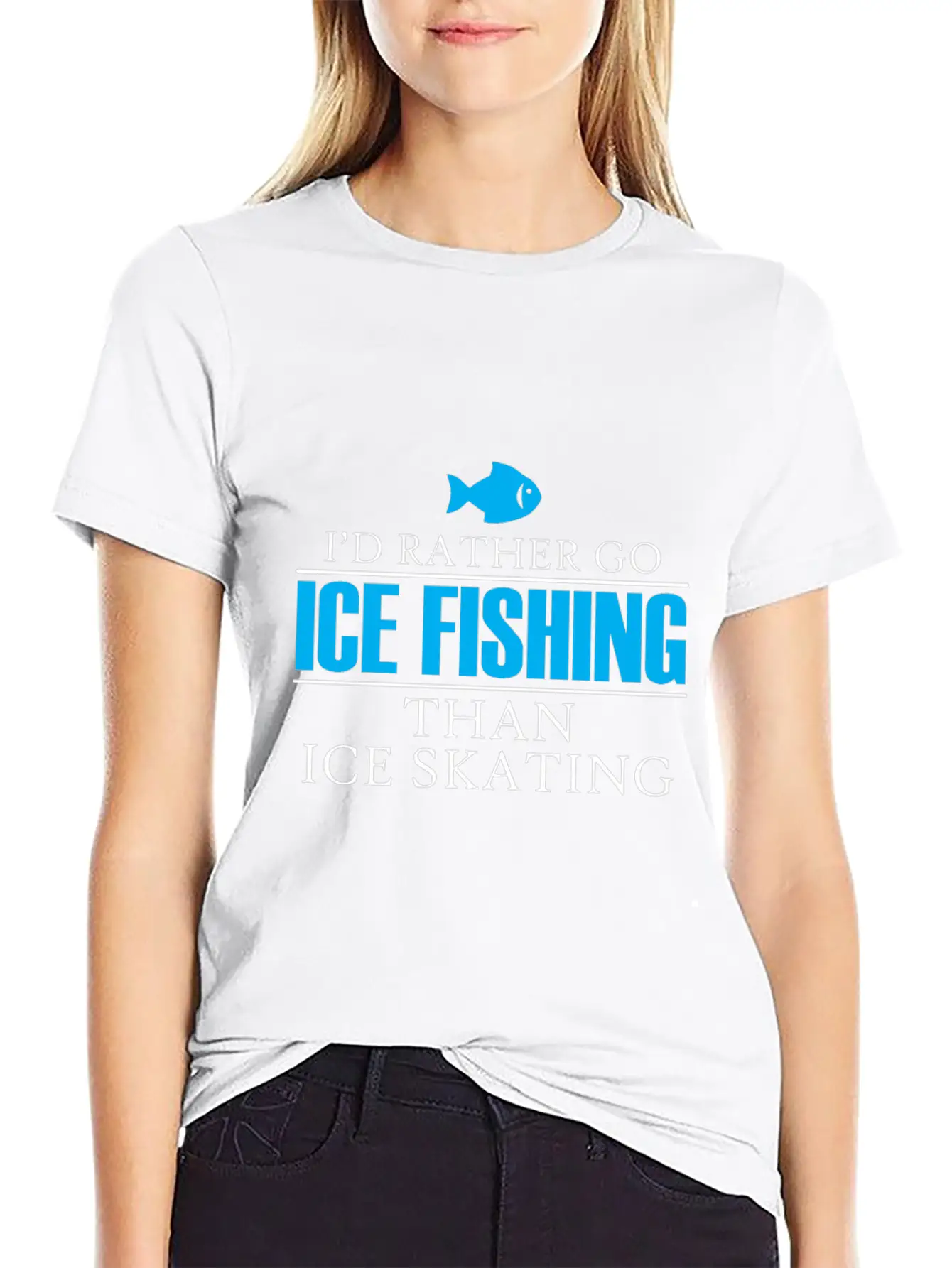 Ice Fishing Fish North Fishing Gift Essential Cotton Tee For Daily Outfits ¨C Unisex Style