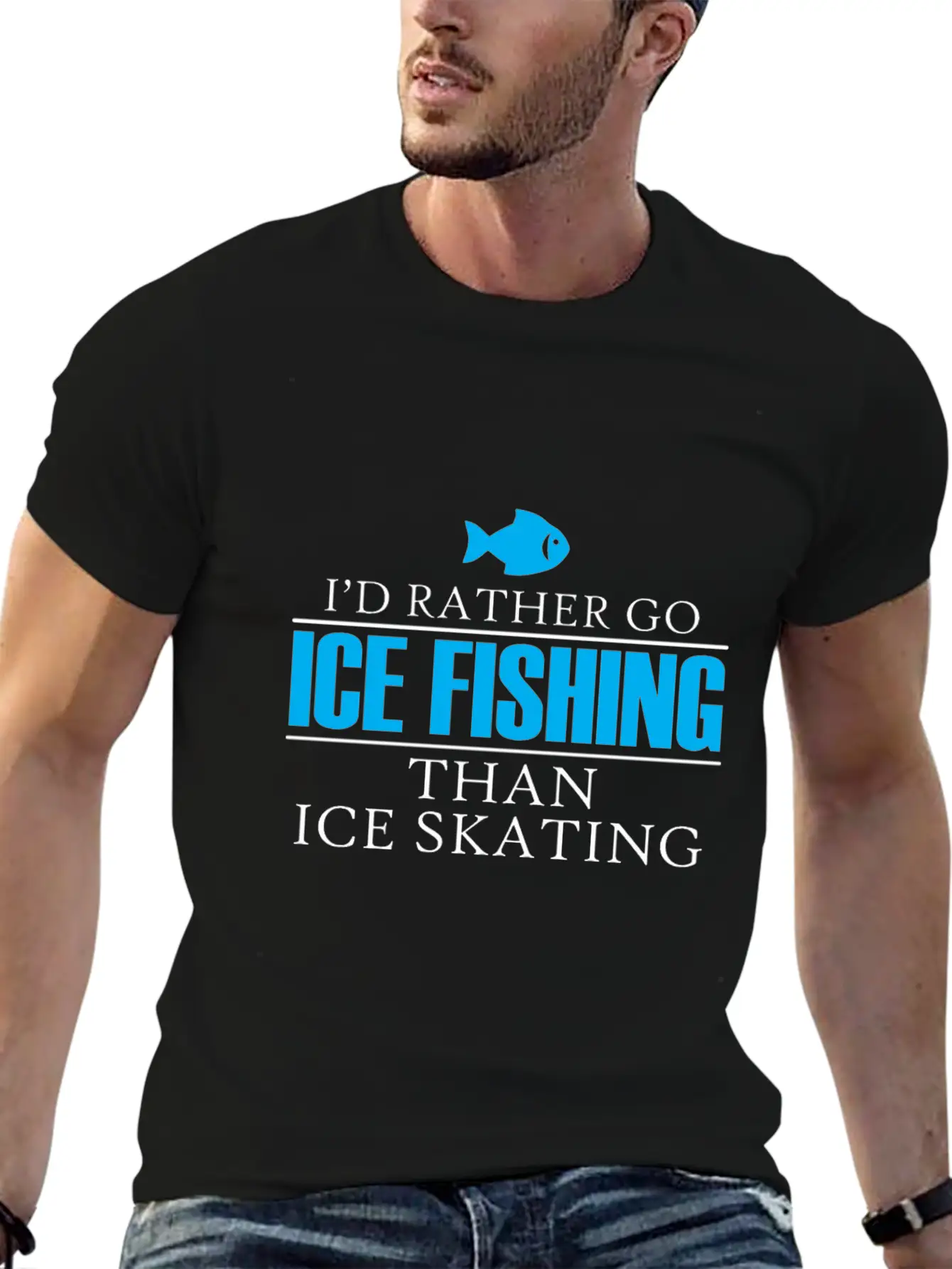 Ice Fishing Fish North Fishing Gift Essential Cotton Tee For Daily Outfits ¨C Unisex Style
