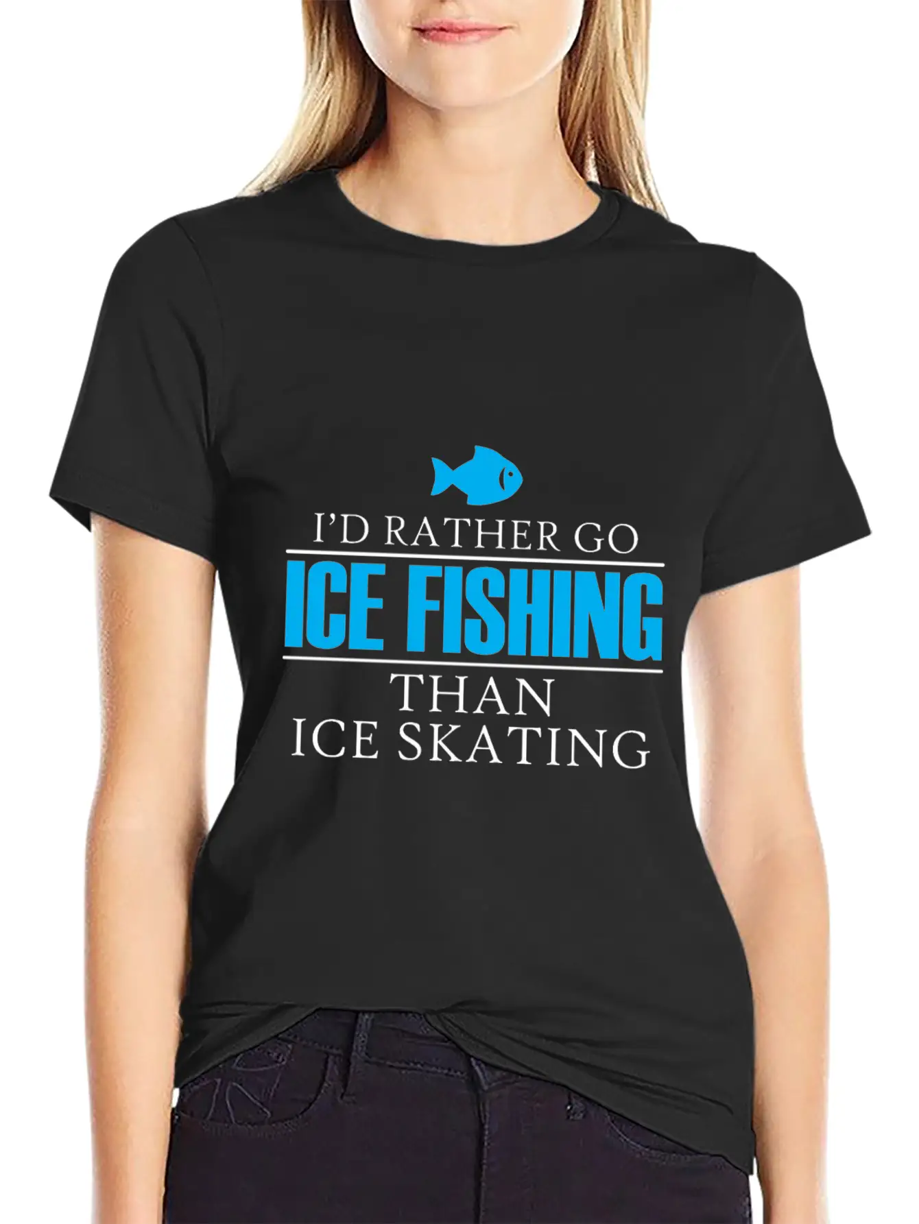 Ice Fishing Fish North Fishing Gift Essential Cotton Tee For Daily Outfits ¨C Unisex Style