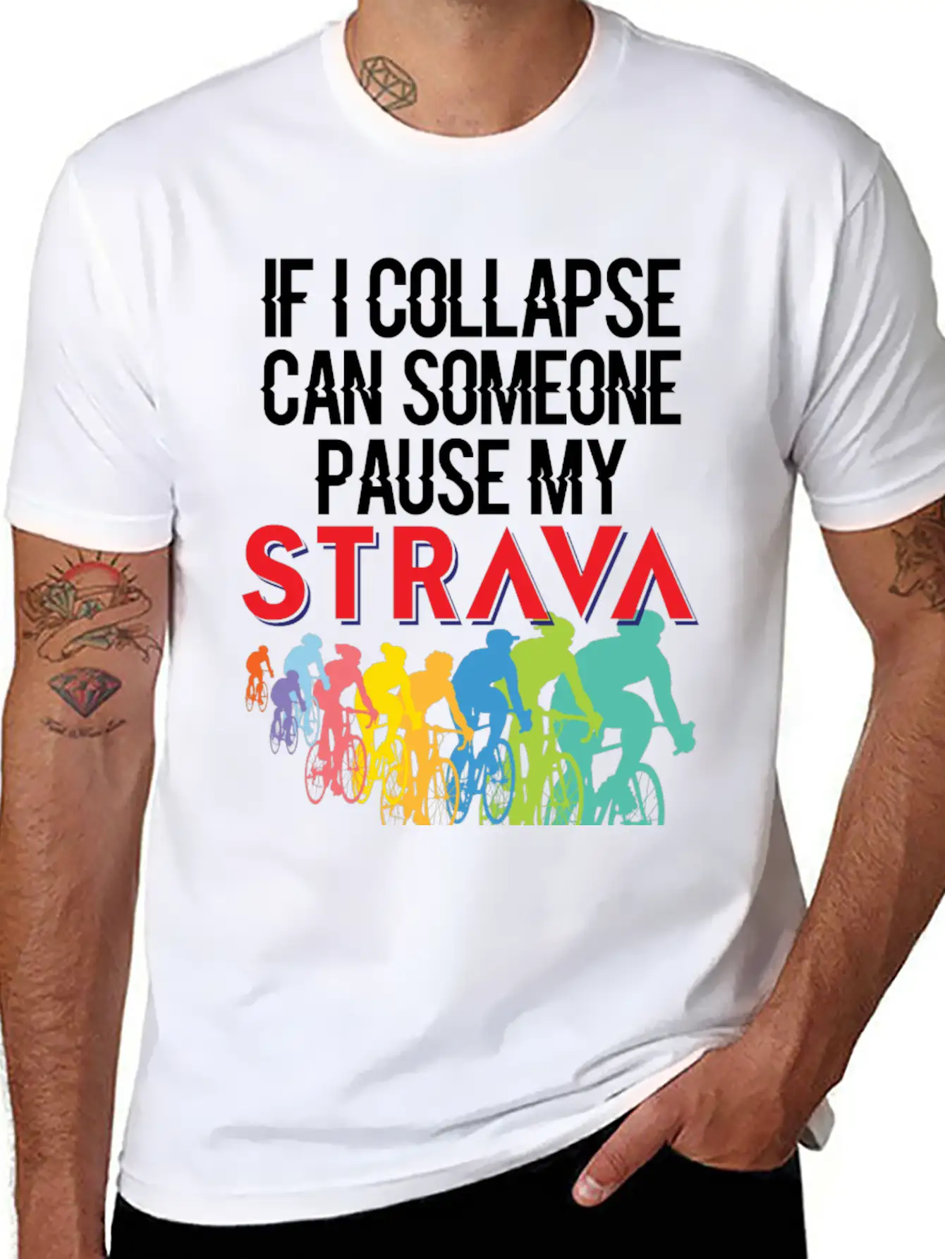 If I Collapse, Can Someone Pause My Strava Basic Graphic T-Shirt ¨C Daily Comfort In Soft Cotton