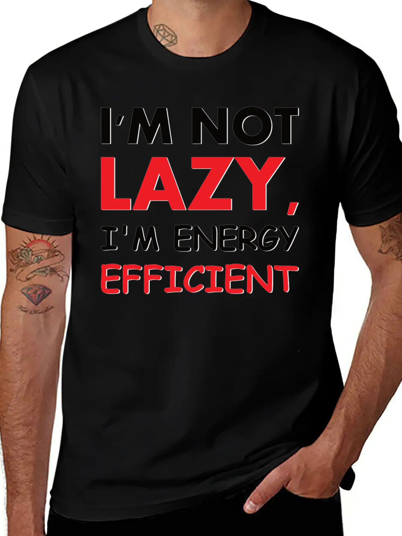 I'm Not Lazy Essential Cotton Tee For Daily Outfits ¨C Unisex Style