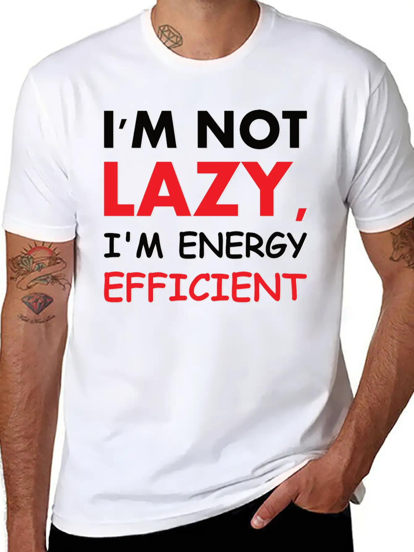 I'm Not Lazy Essential Cotton Tee For Daily Outfits ¨C Unisex Style