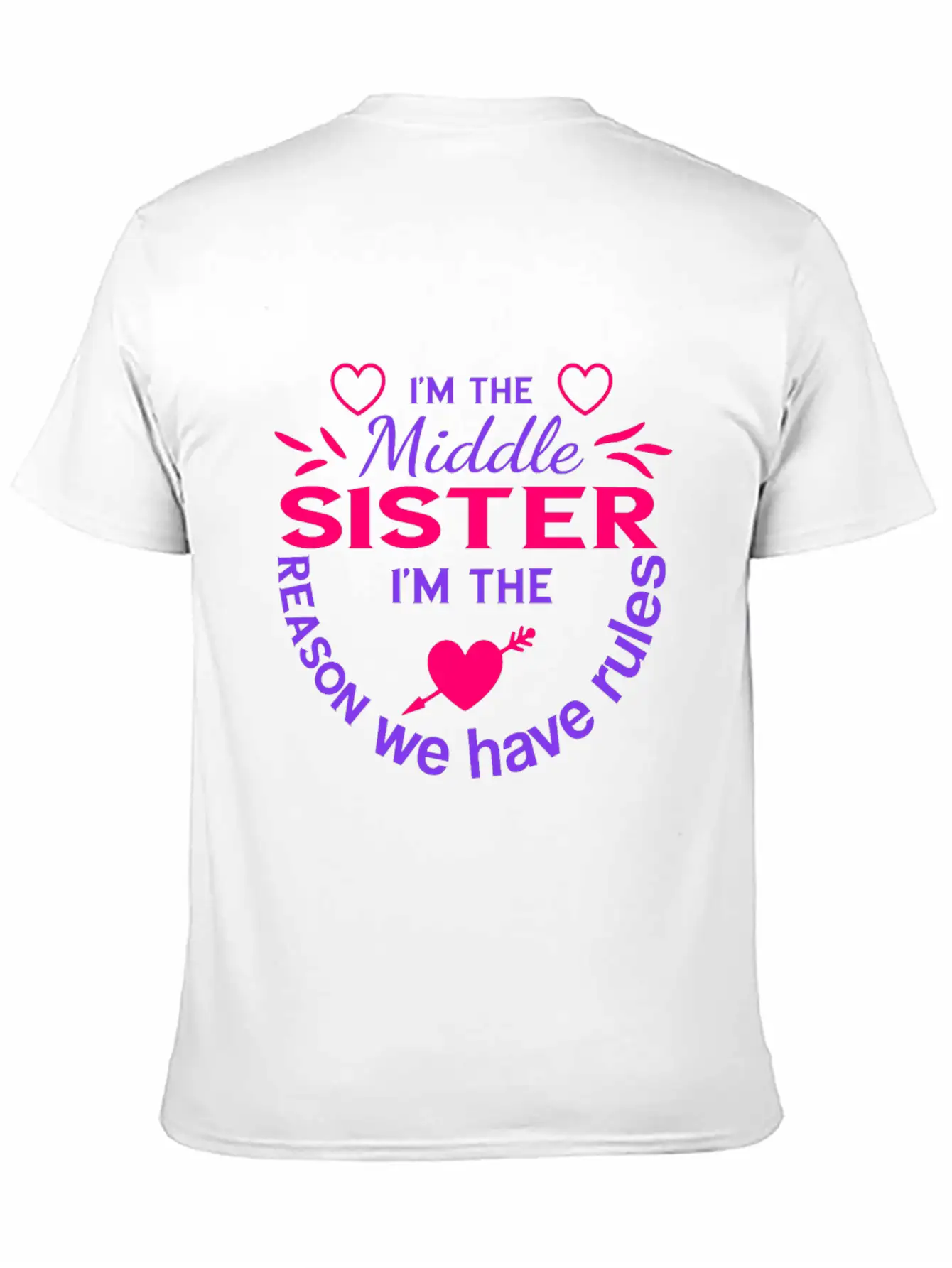 I'm The Middle Sister I'M The Reason We Have Rules Basic Graphic T-Shirt ¨C Daily Comfort In Soft Cotton