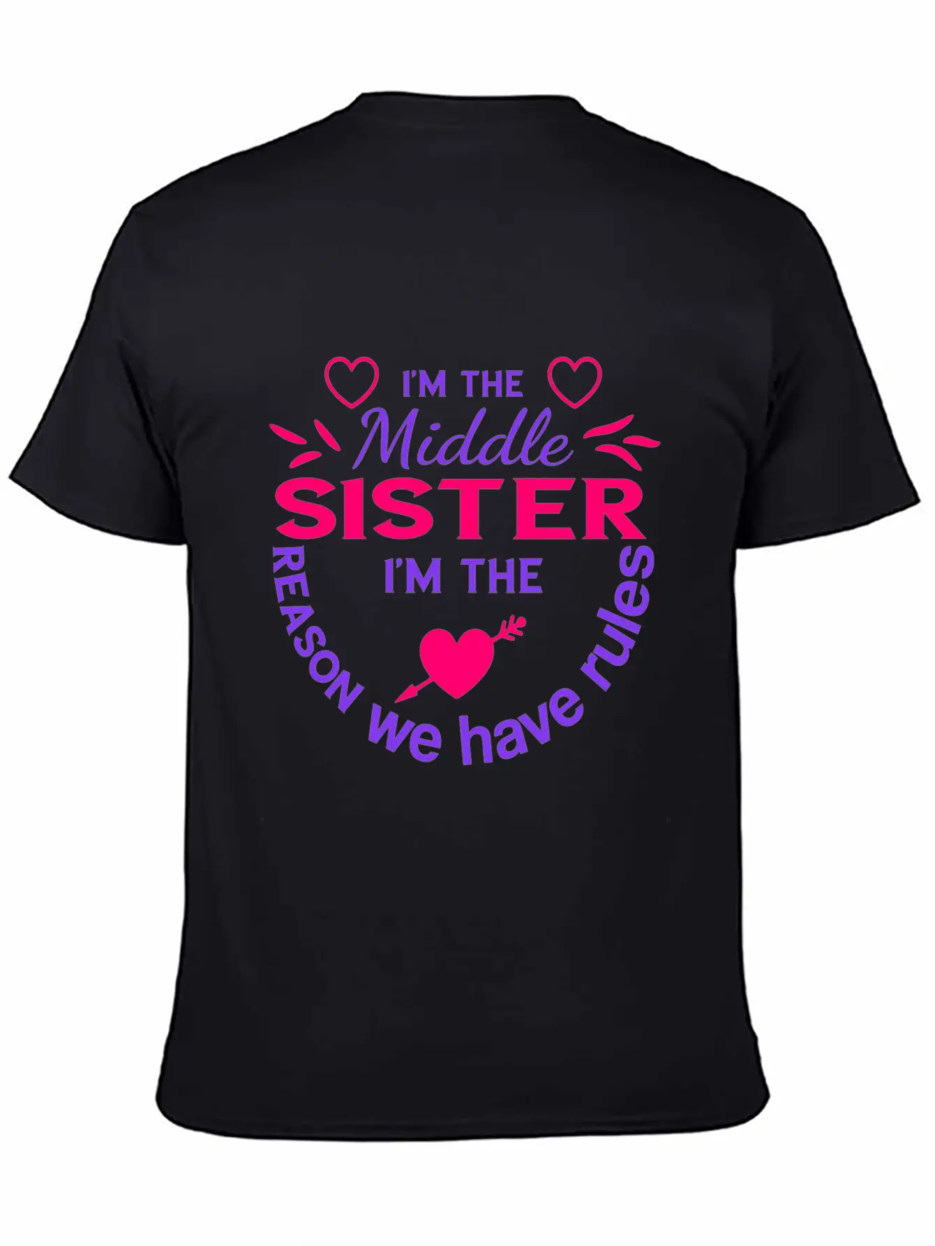 I'm The Middle Sister I'M The Reason We Have Rules Basic Graphic T-Shirt ¨C Daily Comfort In Soft Cotton