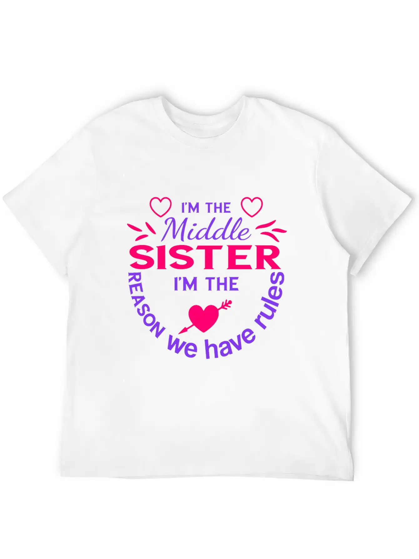 I'm The Middle Sister I'M The Reason We Have Rules Basic Graphic T-Shirt ¨C Daily Comfort In Soft Cotton