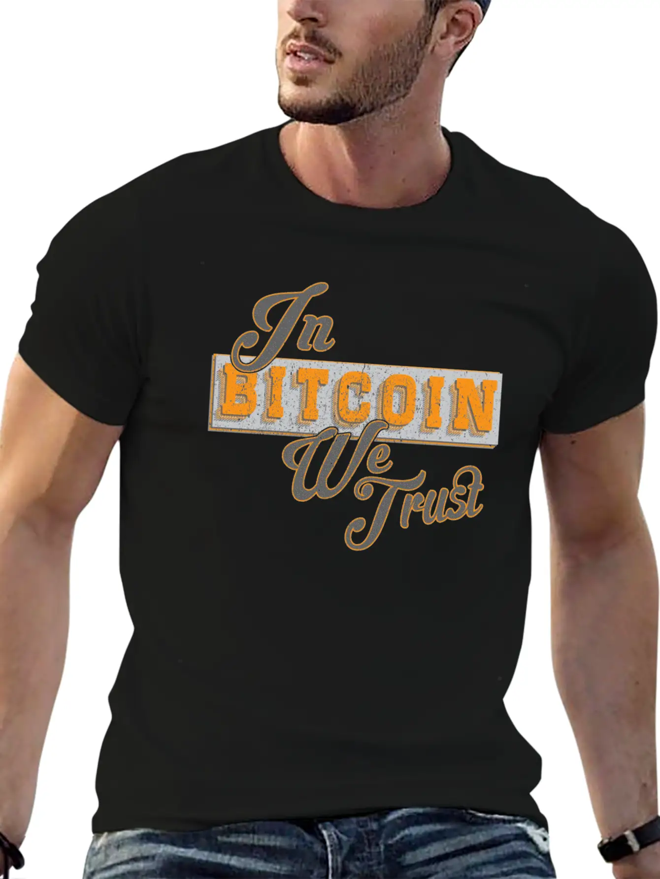 In Bitcoin We Trust Funny BTC Meme Crypto Saying Basic Graphic T-Shirt ¨C Daily Comfort In Soft Cotton
