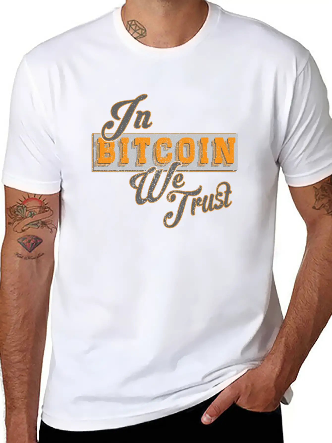 In Bitcoin We Trust Funny BTC Meme Crypto Saying Basic Graphic T-Shirt ¨C Daily Comfort In Soft Cotton