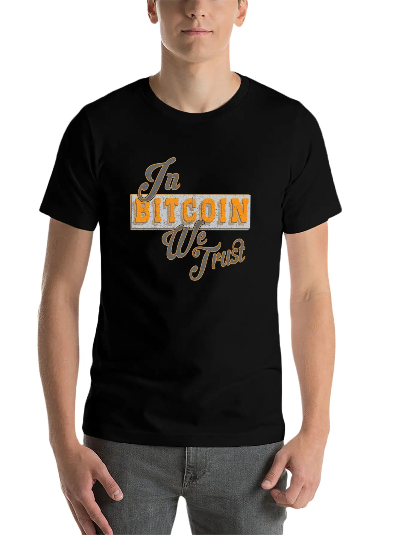 In Bitcoin We Trust Funny BTC Meme Crypto Saying Basic Graphic T-Shirt ¨C Daily Comfort In Soft Cotton
