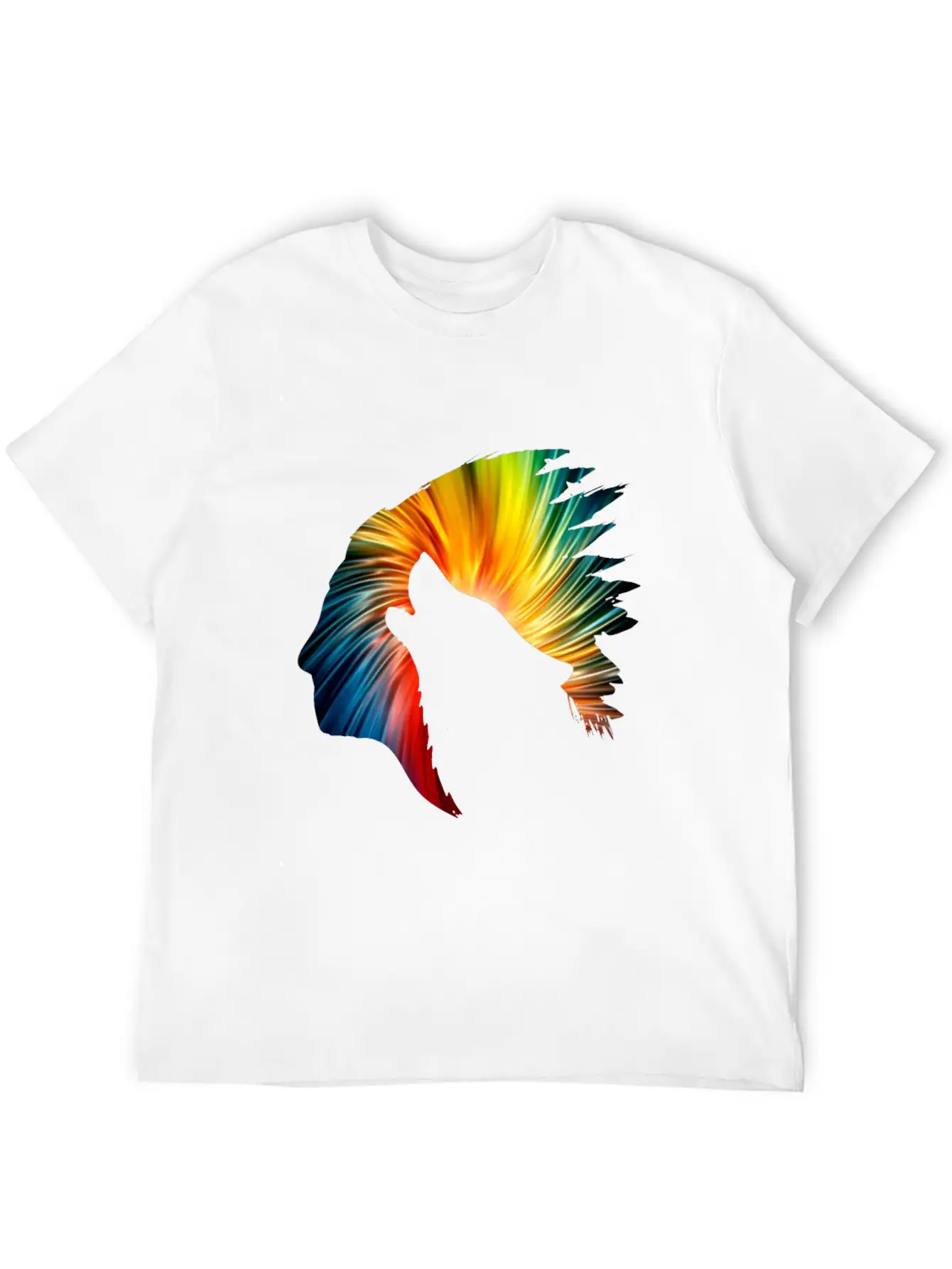 Indianer Und Wolf Neon Art Soft Cotton Short Sleeve Tee ¨C Unisex Wardrobe Staple