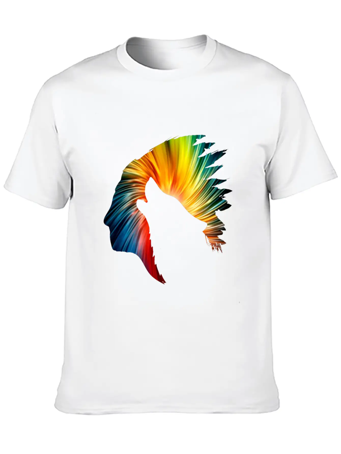 Indianer Und Wolf Neon Art Soft Cotton Short Sleeve Tee ¨C Unisex Wardrobe Staple