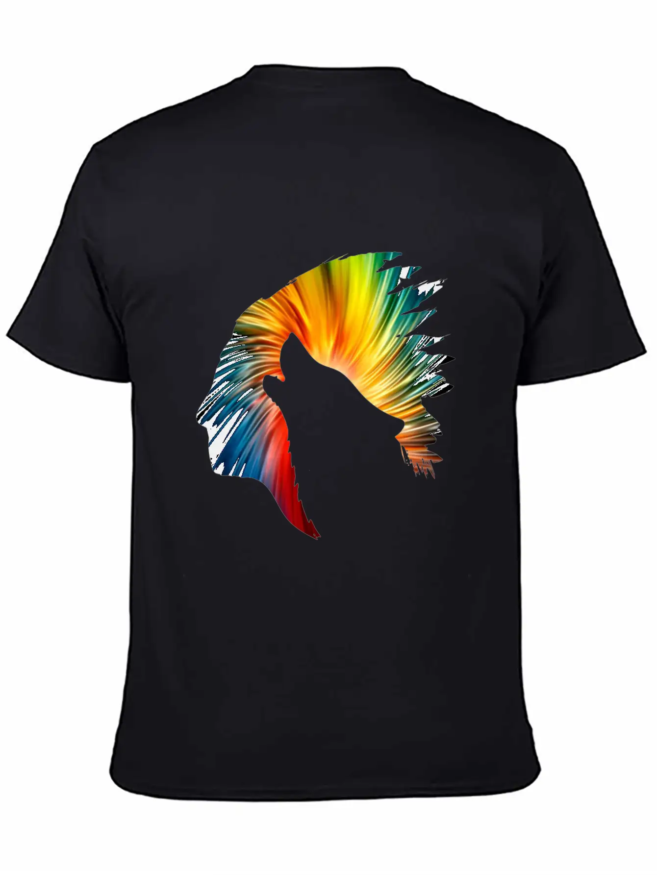 Indianer Und Wolf Neon Art Soft Cotton Short Sleeve Tee ¨C Unisex Wardrobe Staple