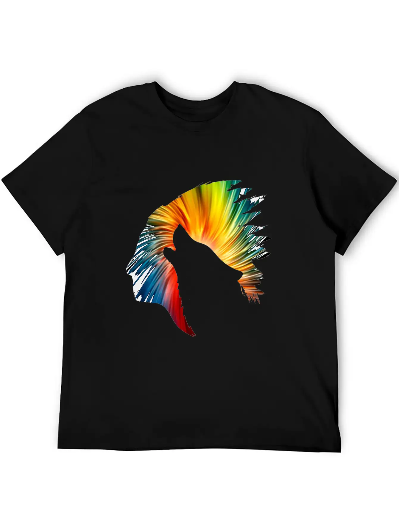 Indianer Und Wolf Neon Art Soft Cotton Short Sleeve Tee ¨C Unisex Wardrobe Staple