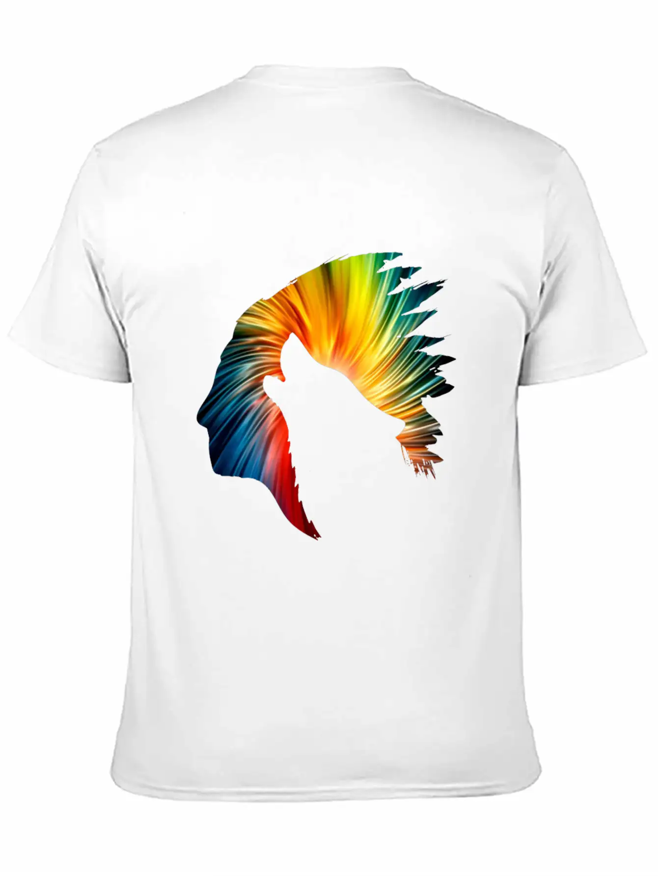 Indianer Und Wolf Neon Art Soft Cotton Short Sleeve Tee ¨C Unisex Wardrobe Staple
