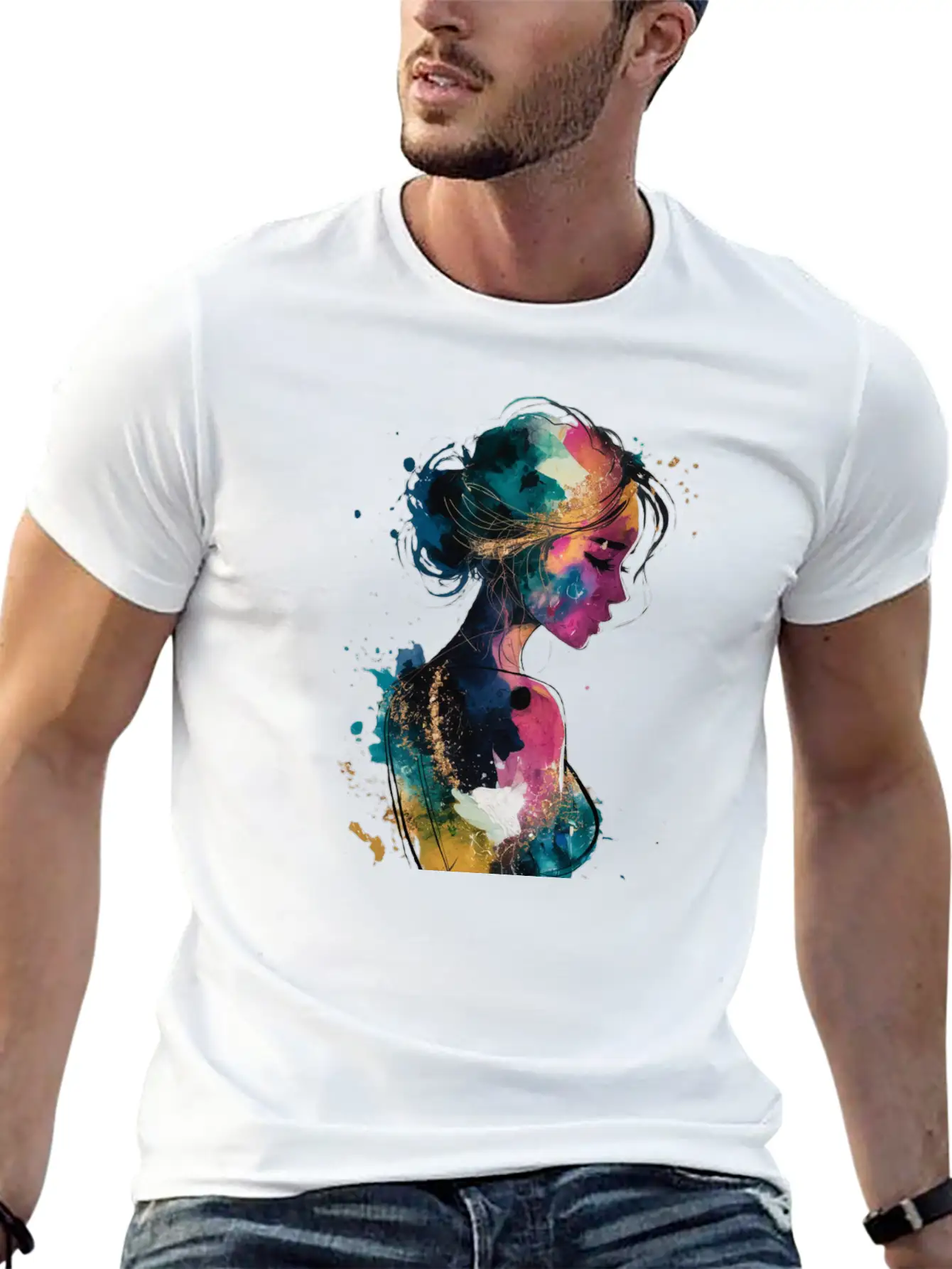 Ink And Gold Basic Graphic T-Shirt ¨C Daily Comfort In Soft Cotton