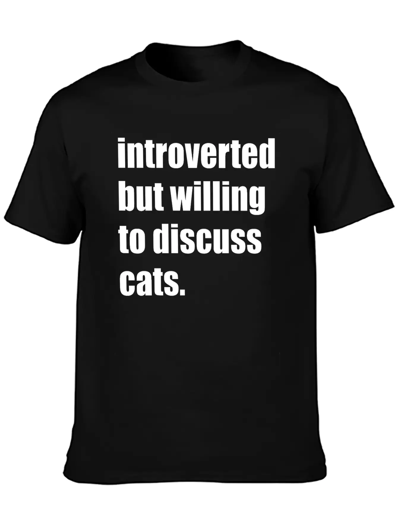 INTROVERTED BUT WILLING TO DISCUSS CATS Essential Cotton Tee For Daily Outfits ¨C Unisex Style