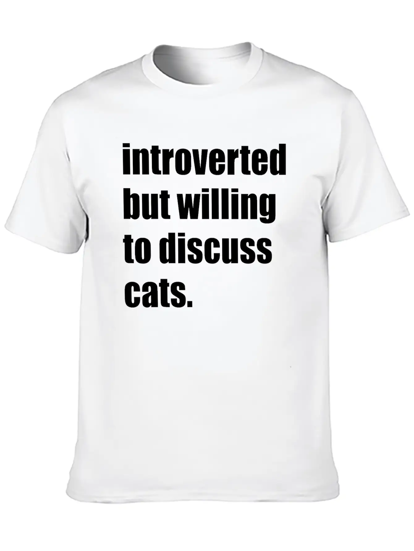INTROVERTED BUT WILLING TO DISCUSS CATS Essential Cotton Tee For Daily Outfits ¨C Unisex Style