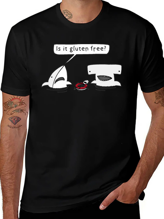 Is It Gluten Free Two Sharks Essential Cotton Tee For Daily Outfits ¨C Unisex Style