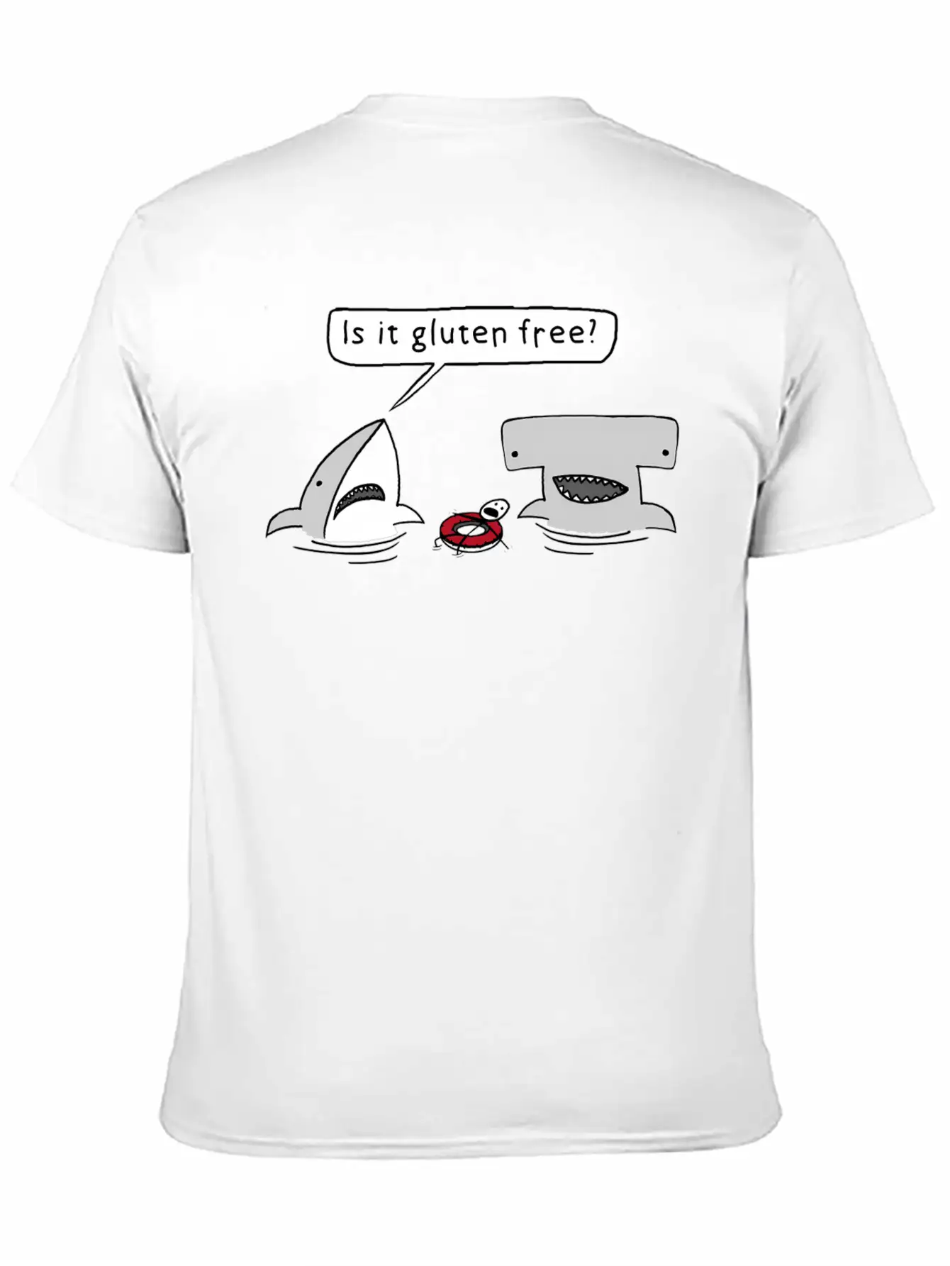 Is It Gluten Free Two Sharks Essential Cotton Tee For Daily Outfits ¨C Unisex Style