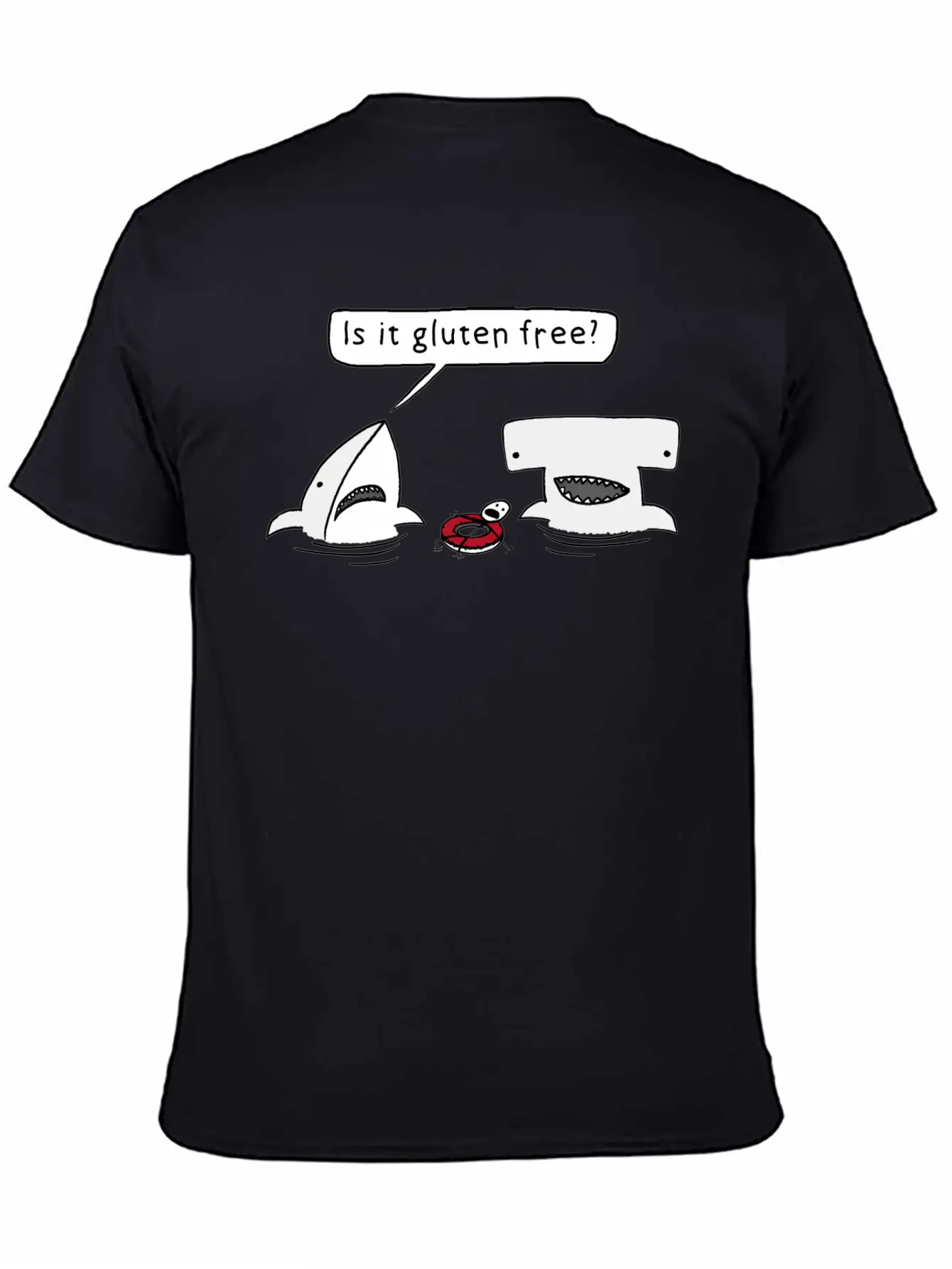 Is It Gluten Free Two Sharks Essential Cotton Tee For Daily Outfits ¨C Unisex Style
